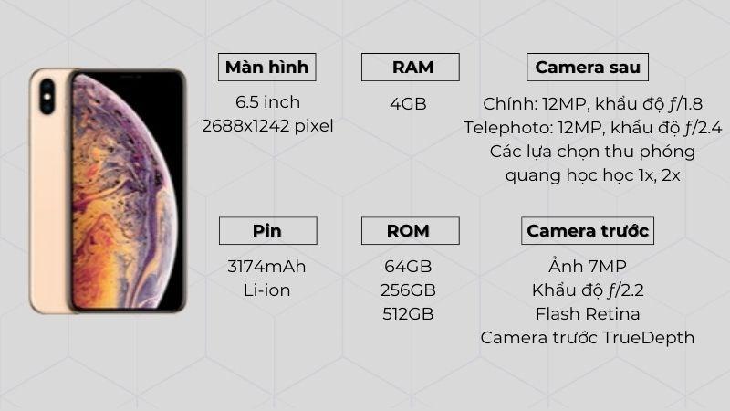 Tổng quan cấu h&igrave;nh iPhone Xs Max