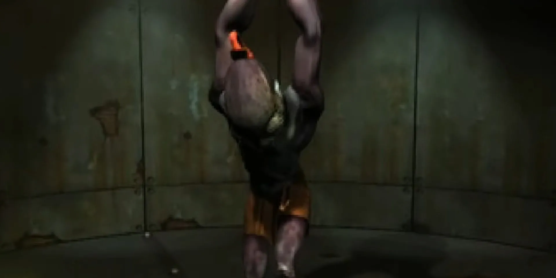Abe bị trói trong phòng giam tại RuptureFarms trong Oddworld: Abe's Oddysee