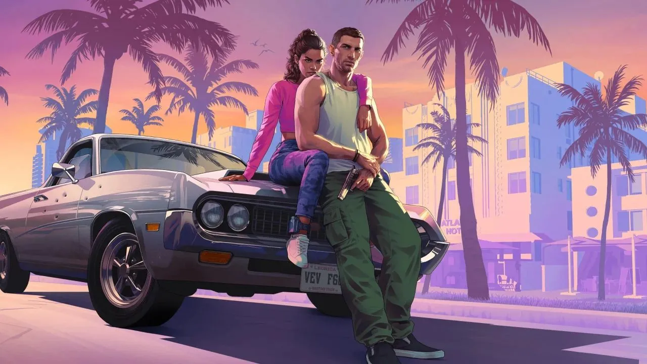 Ảnh bìa chính thức của GTA 6 với thông báo ra mắt trên Xbox Series X và Series S vào mùa thu 2025.