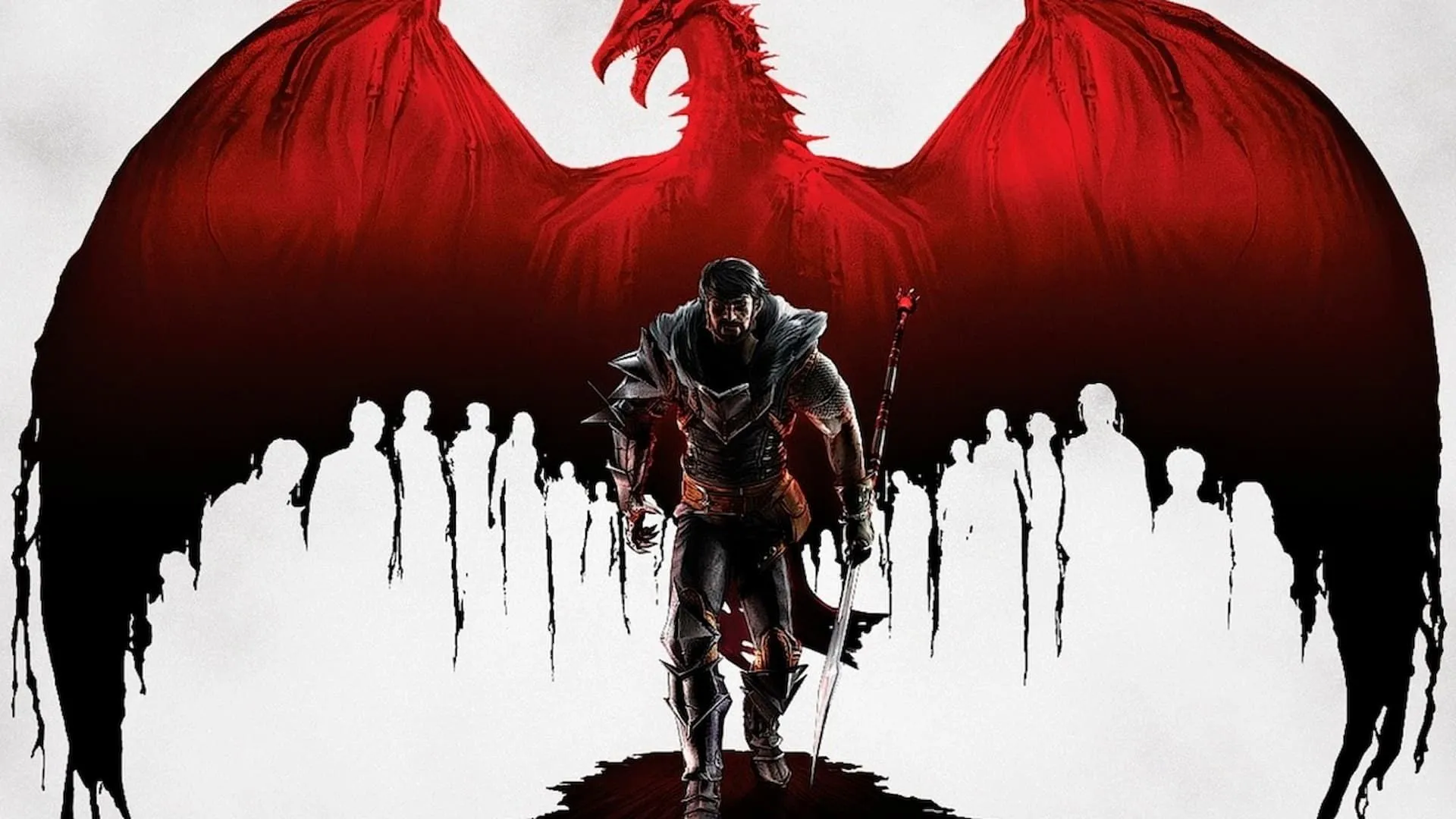Ảnh bìa game Dragon Age 2 với nhân vật chính Hawke và các đồng đội