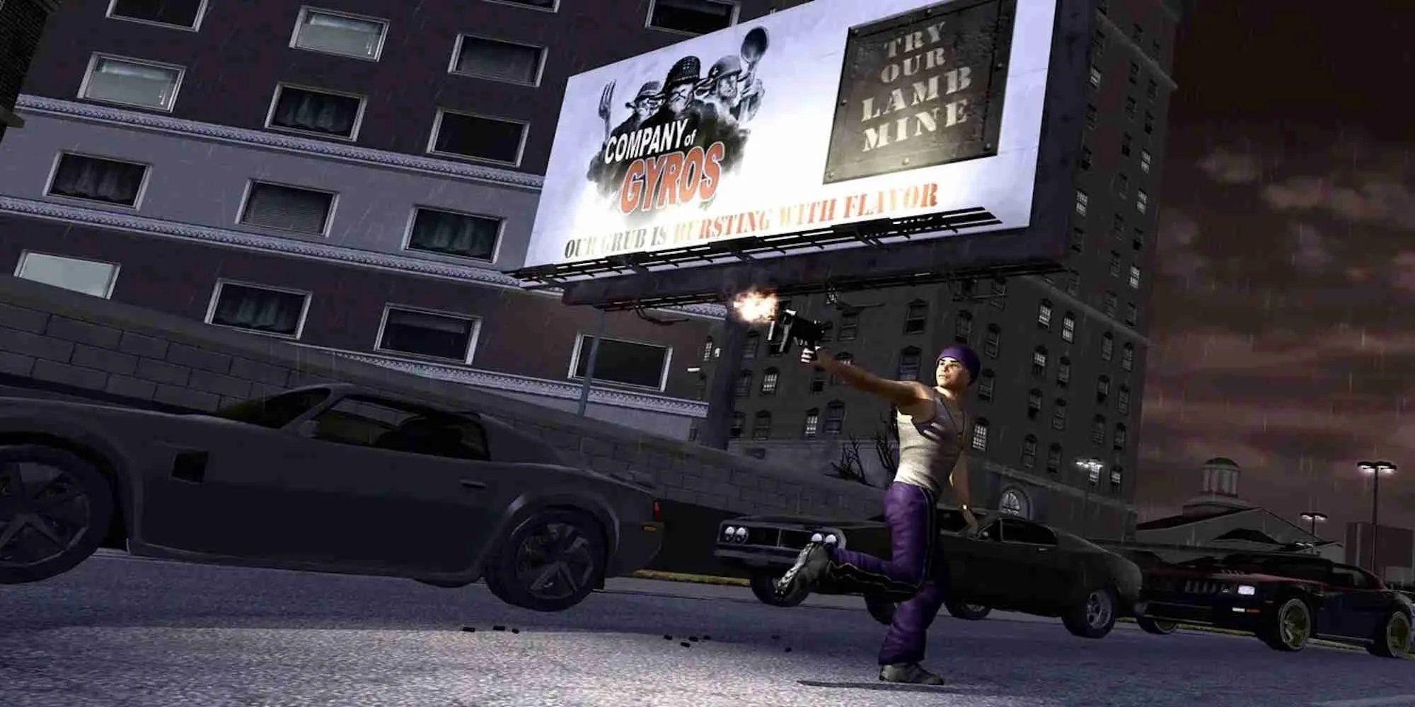 Ảnh chụp màn hình Saints Row 2, thể hiện một cảnh hành động trong game