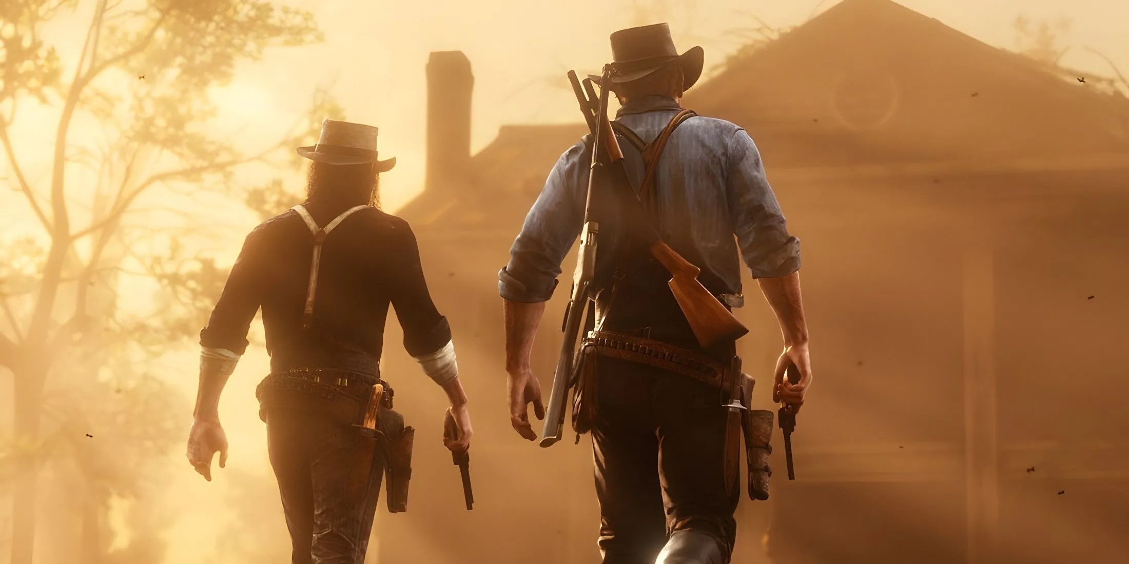 Arthur Morgan và John Marston, hai nhân vật chính của Red Dead Redemption 2