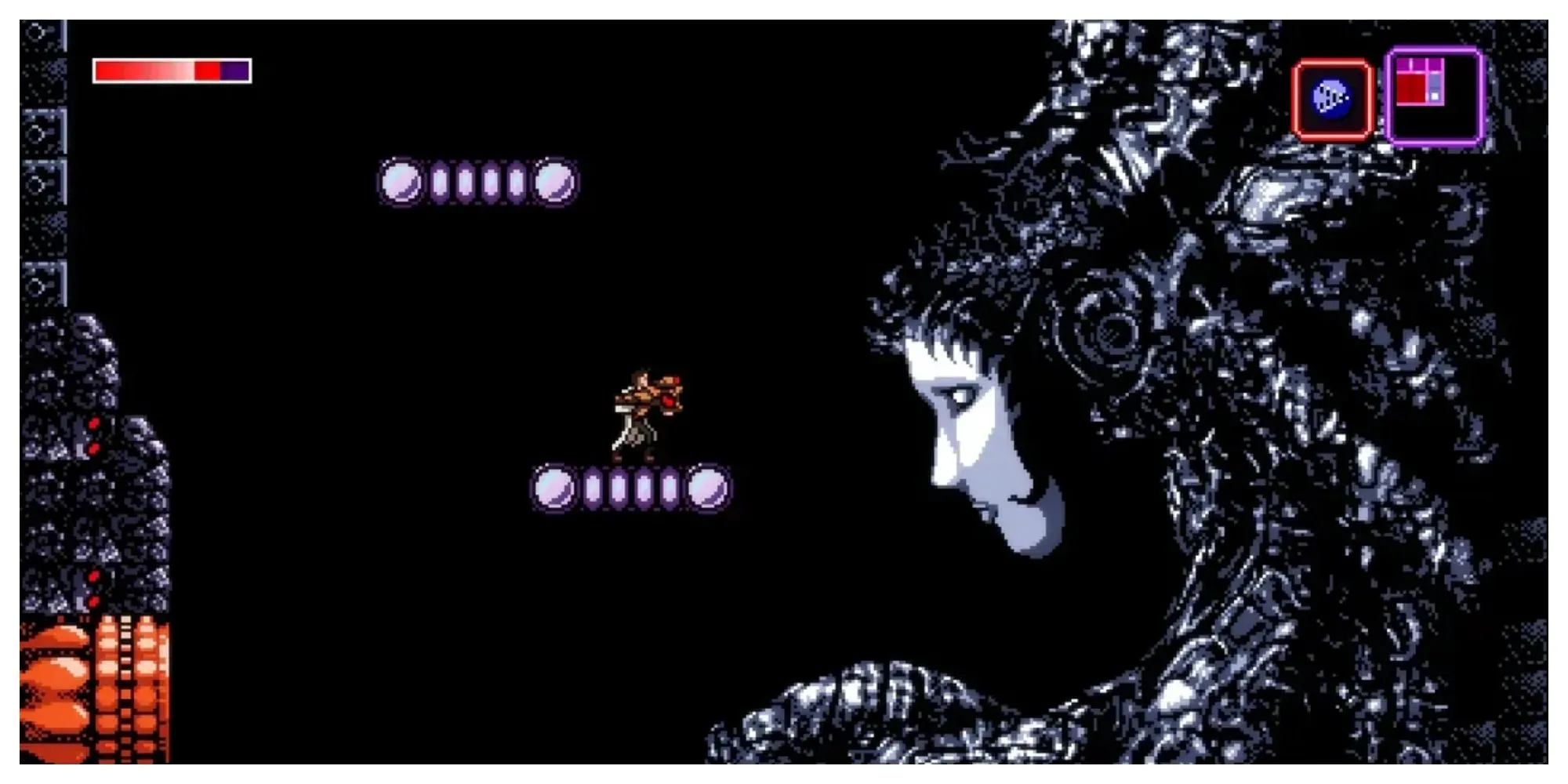 Axiom Verge - khám phá thế giới Metroidvania pixel art kỳ lạ với cơ chế glitch