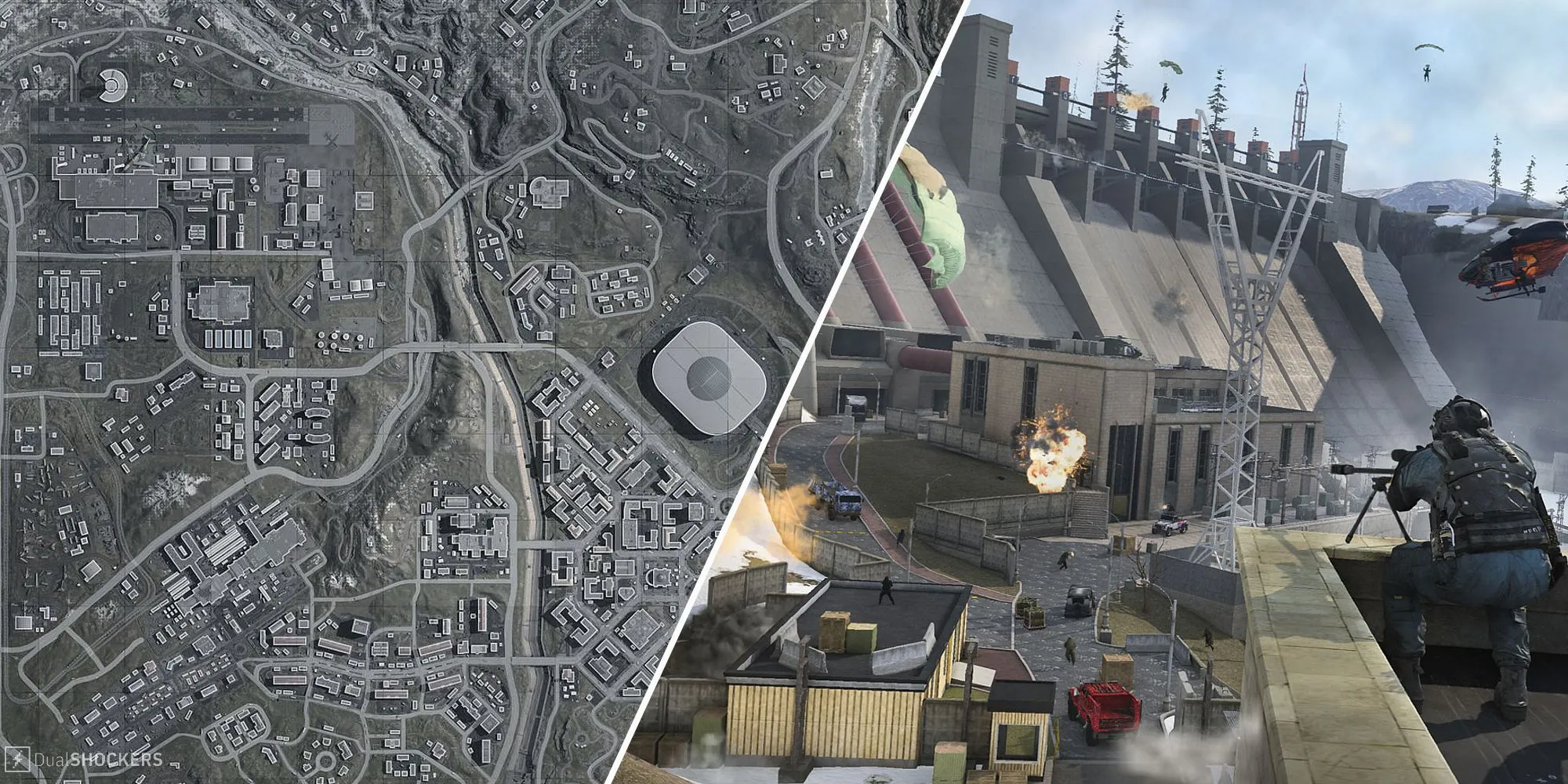 bản đồ Verdansk trong Warzone Mobile với các địa điểm nhảy dù tốt nhất