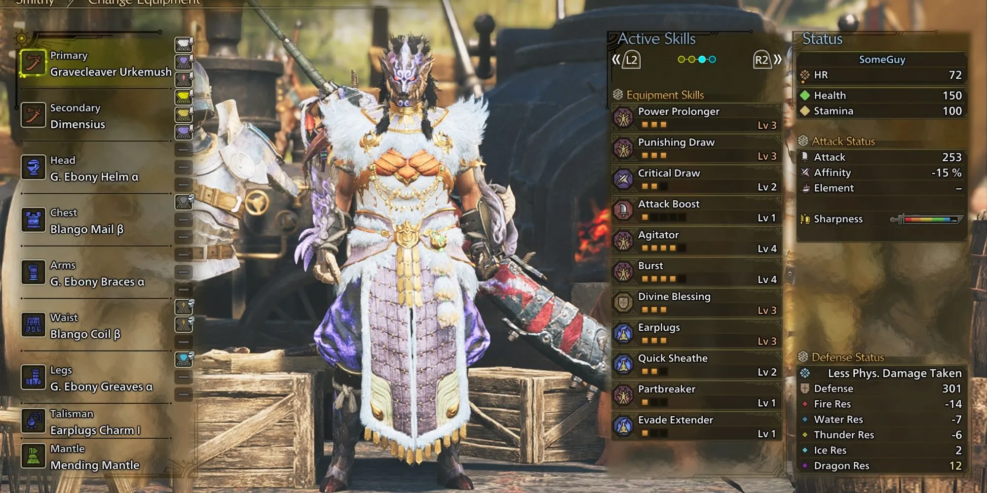 Bộ trang bị Kiếm Dài mạnh mẽ cho giai đoạn cuối game (High Rank) trong Monster Hunter Wilds, tối ưu sát thương và khả năng sống sót.