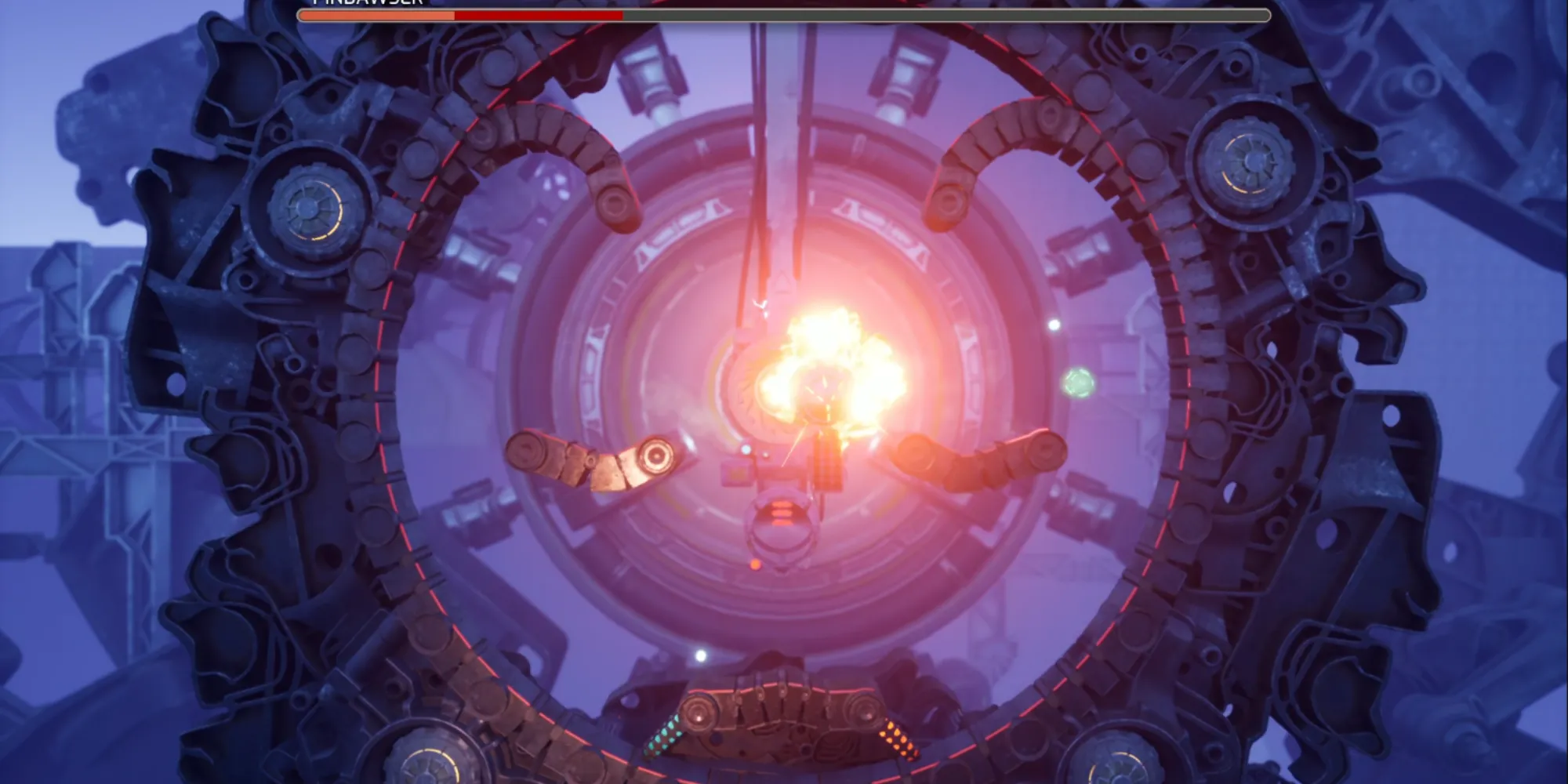Boss Pinbawser bị đánh bại mở khóa cổng trong màn chơi pinball Split Fiction Isolation