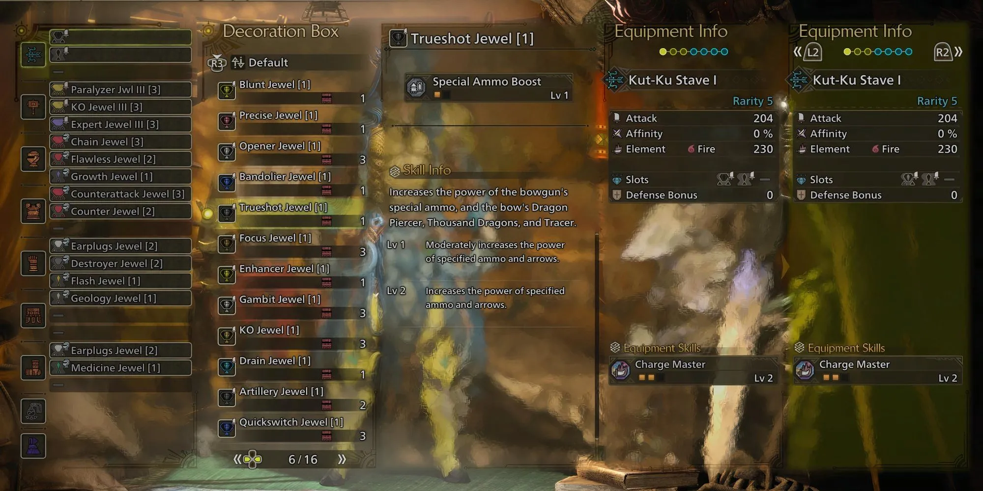 Các loại ngọc trang trí và kỹ năng trang bị quan trọng cho cung thủ Monster Hunter Wilds