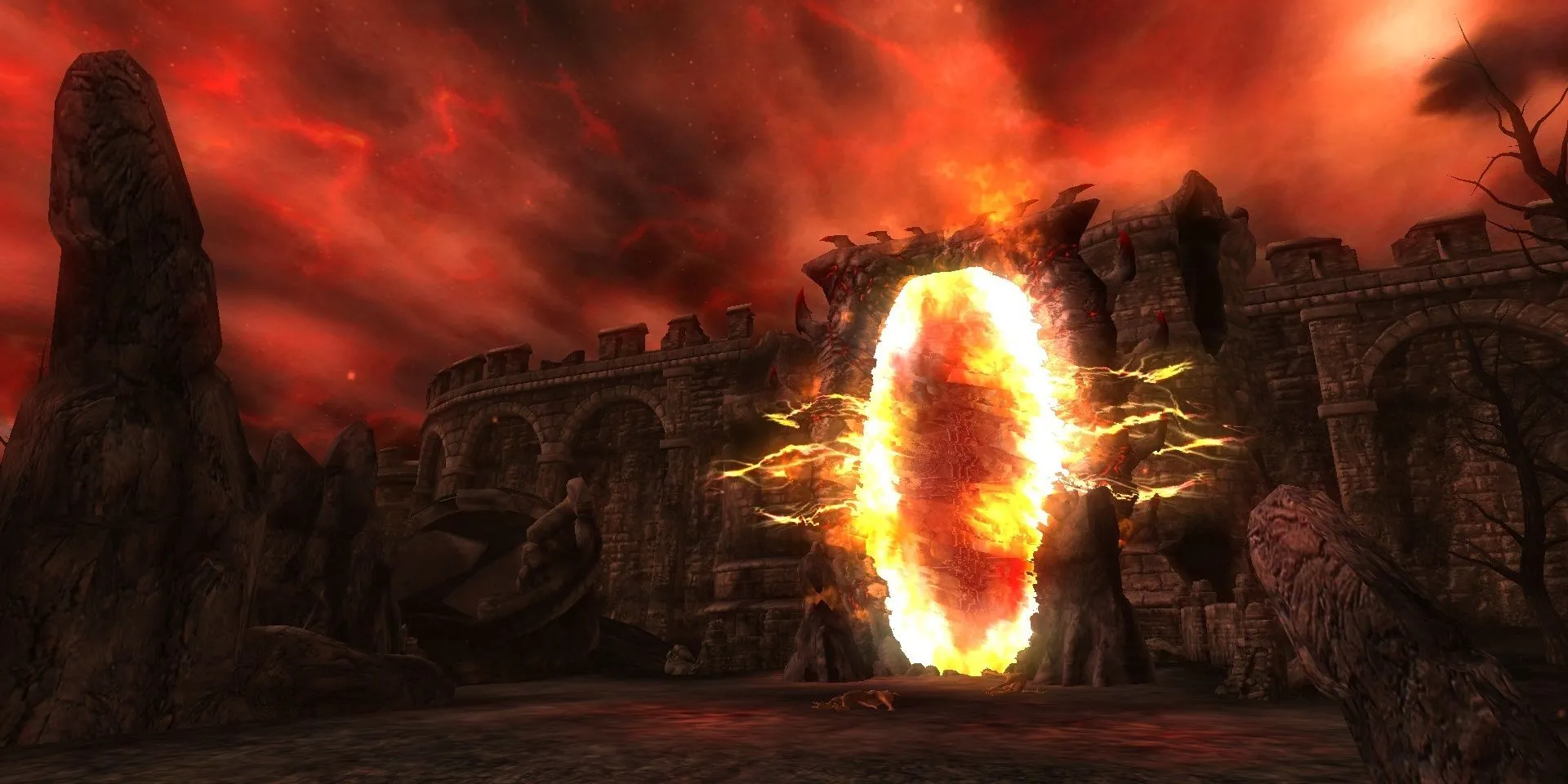 Cánh cổng Oblivion Gate biểu tượng hé mở trong The Elder Scrolls IV