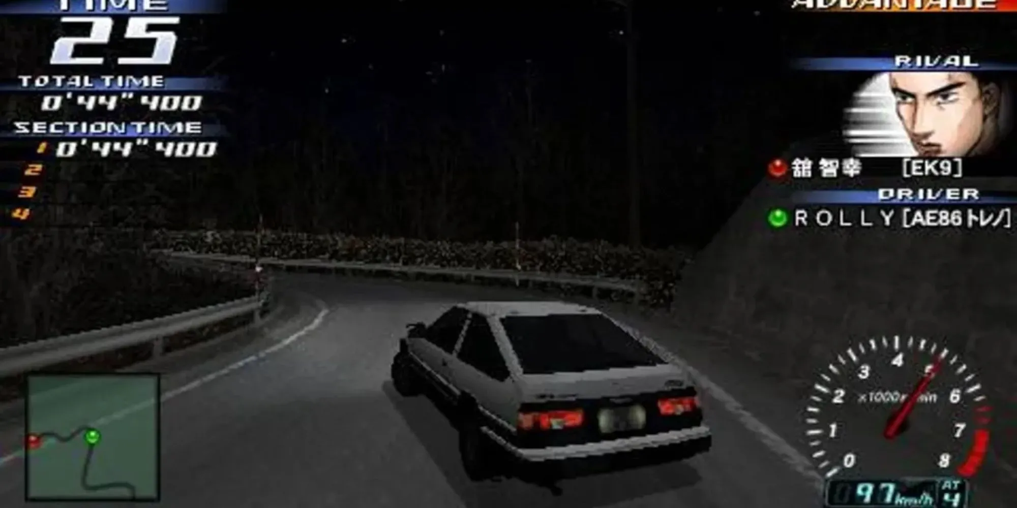 Cảnh đua xe drift đỉnh cao trên đèo núi hiểm trở trong game Initial D Street Stage