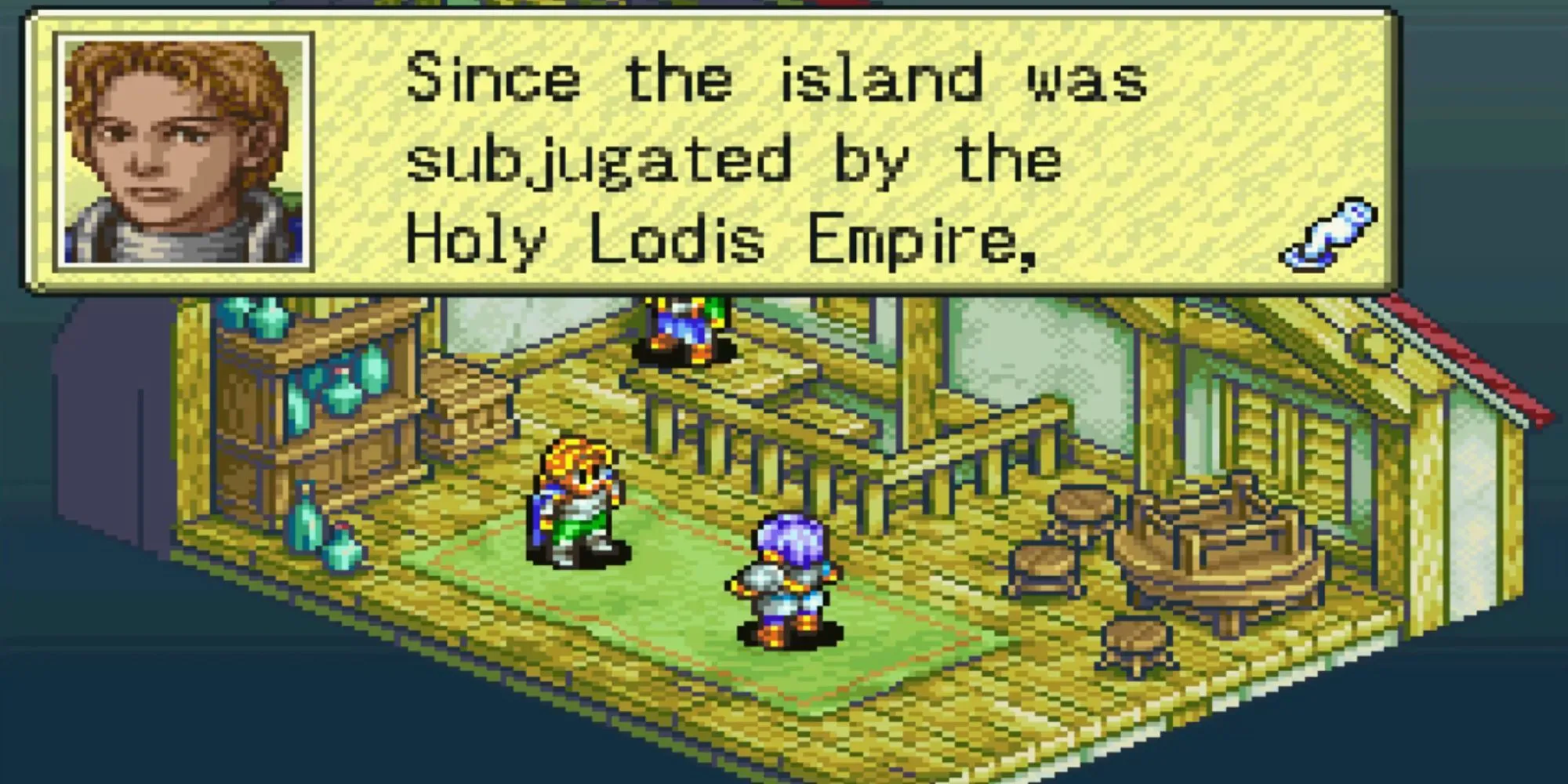 Cắt cảnh đậm chất chính trị trong Tactics Ogre The Knight of Lodis GBA, hé lộ cốt truyện trưởng thành và phức tạp.