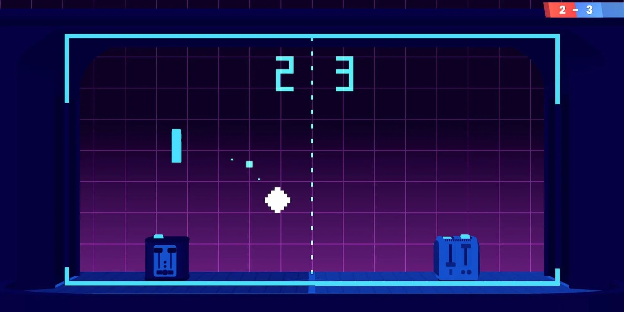 Chế độ Arcade trong Toasterball giống game Pong