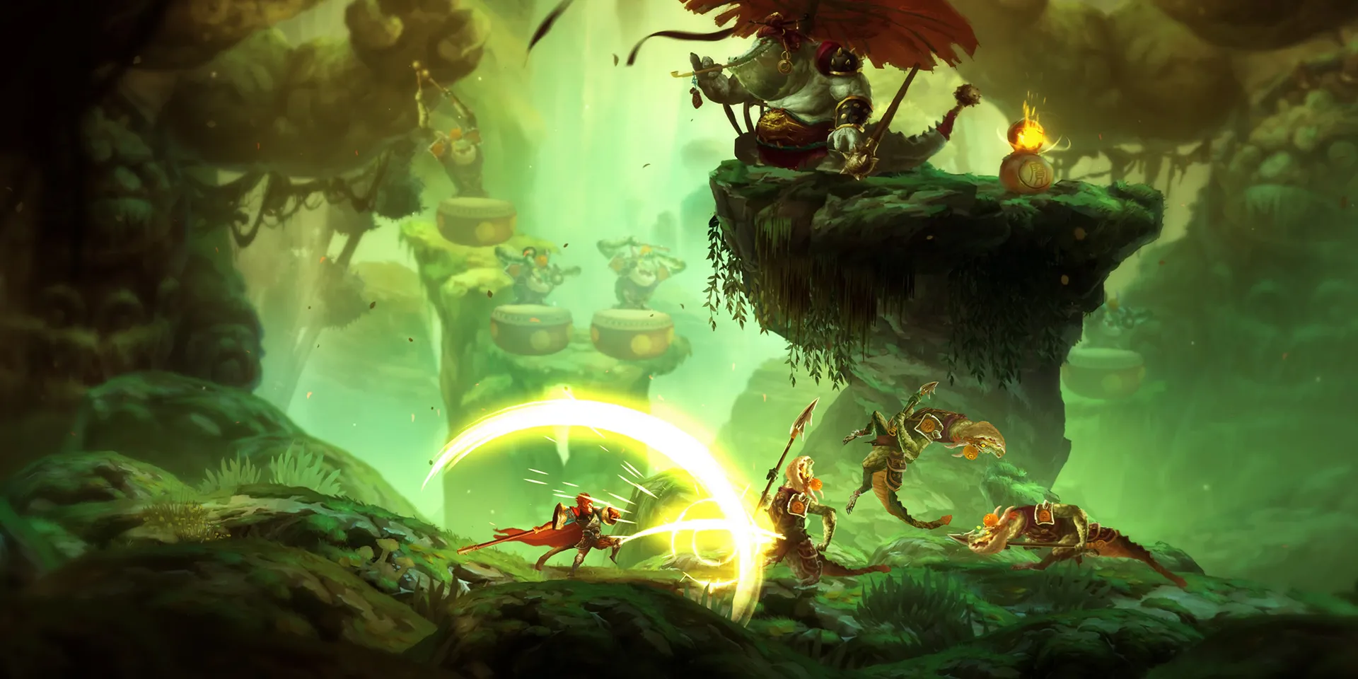 Dàn nhân vật chính trong Unruly Heroes, tựa game platformer dựa trên Tây Du Ký