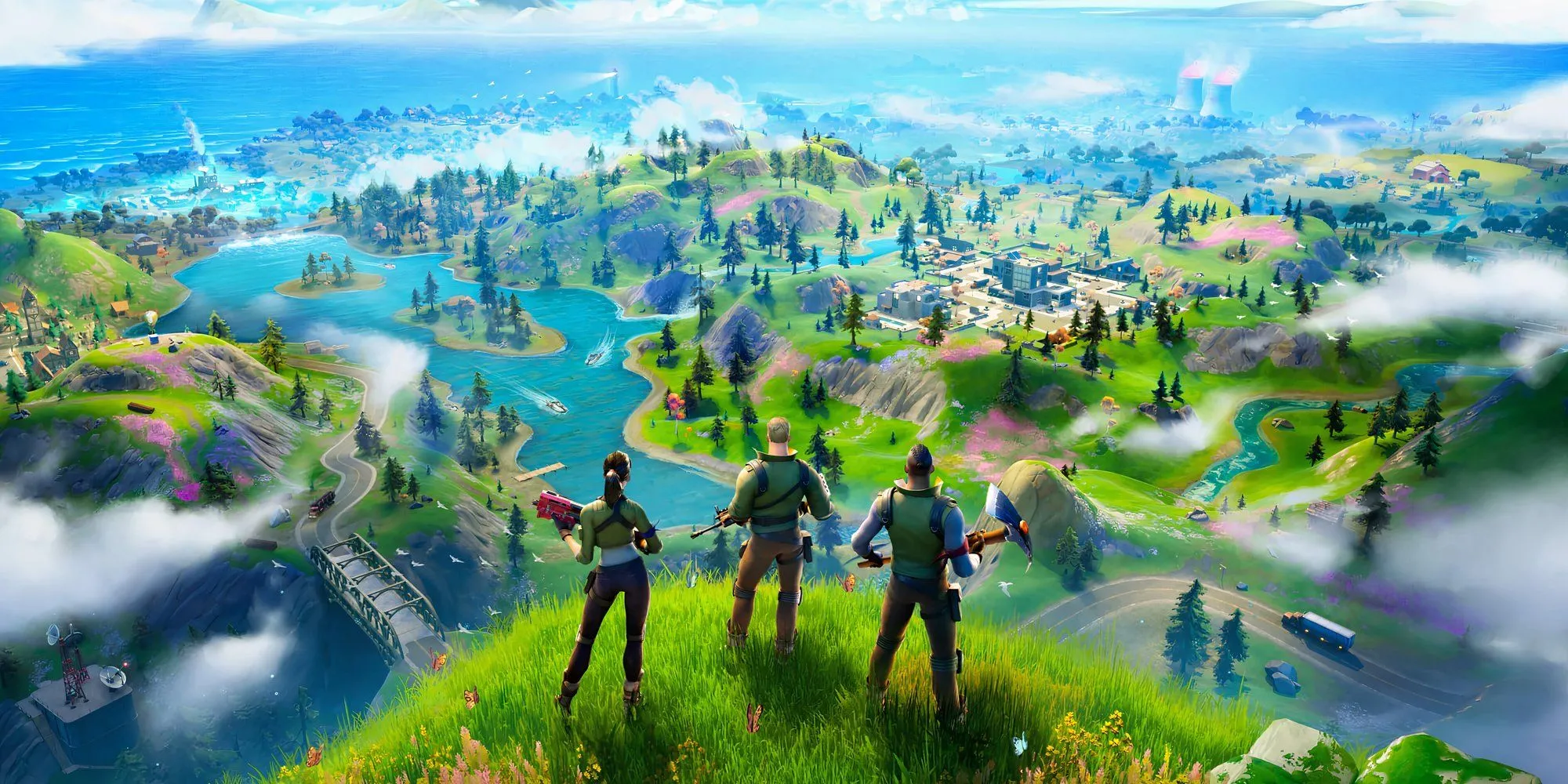 đảo fortnite với bản đồ rộng lớn