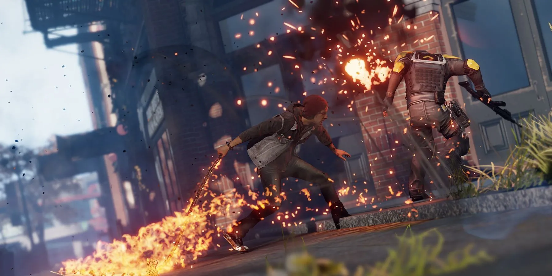 Delsin Rowe sử dụng năng lực khói trong Infamous Second Son - một tựa game độc quyền PlayStation 4 của Sucker Punch