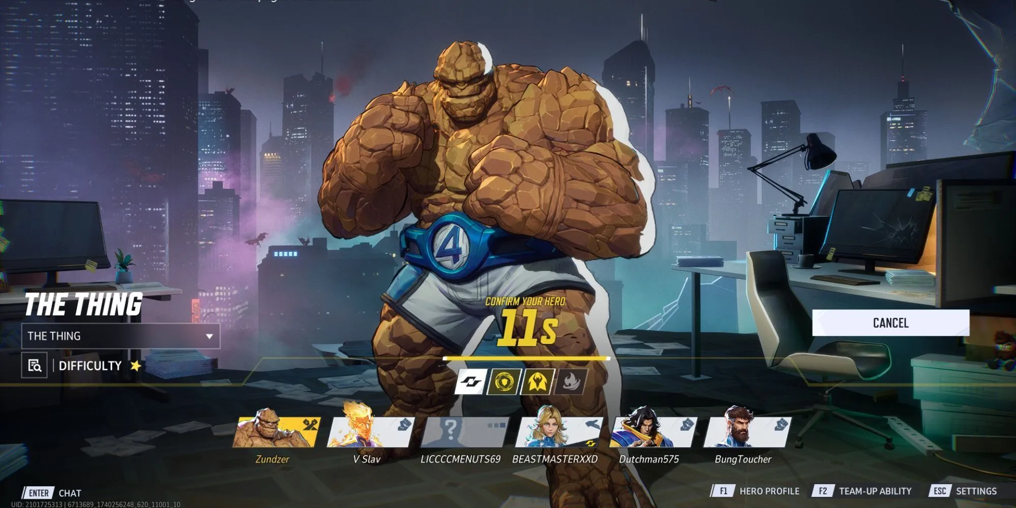Đội hình The Thing cùng Fantastic Four trong Marvel Rivals