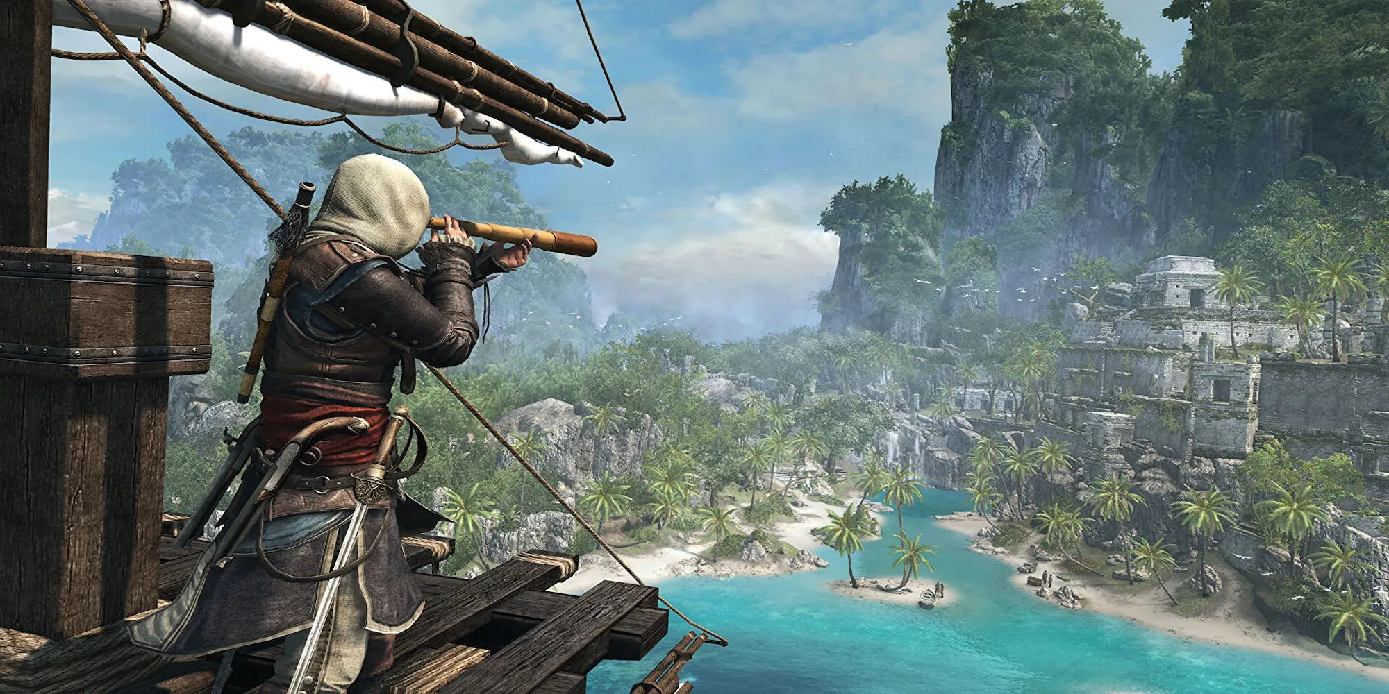 Edward Kenway nhìn ra biển trong Assassin's Creed Black Flag