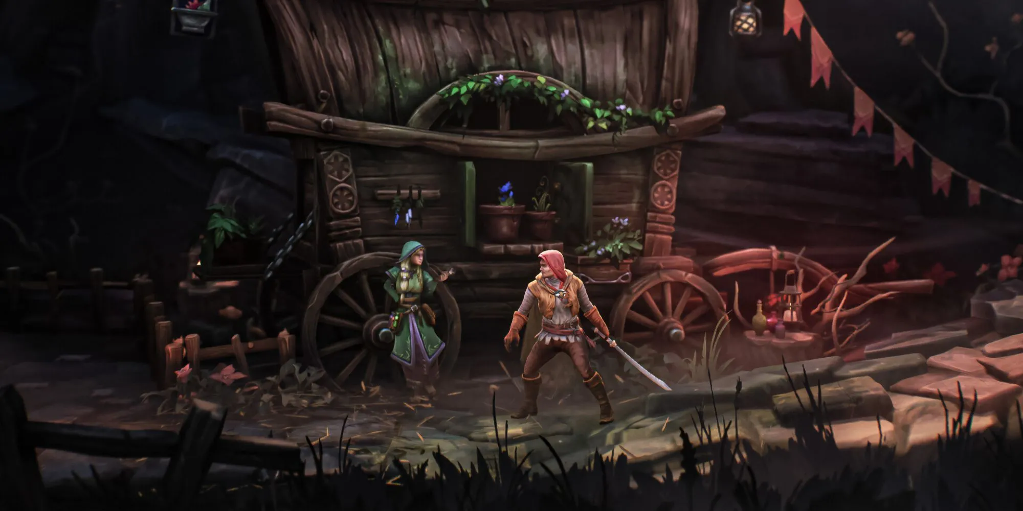 Gameplay chiến đấu với kẻ địch trong thế giới Mandragora Whispers of the Witch Tree