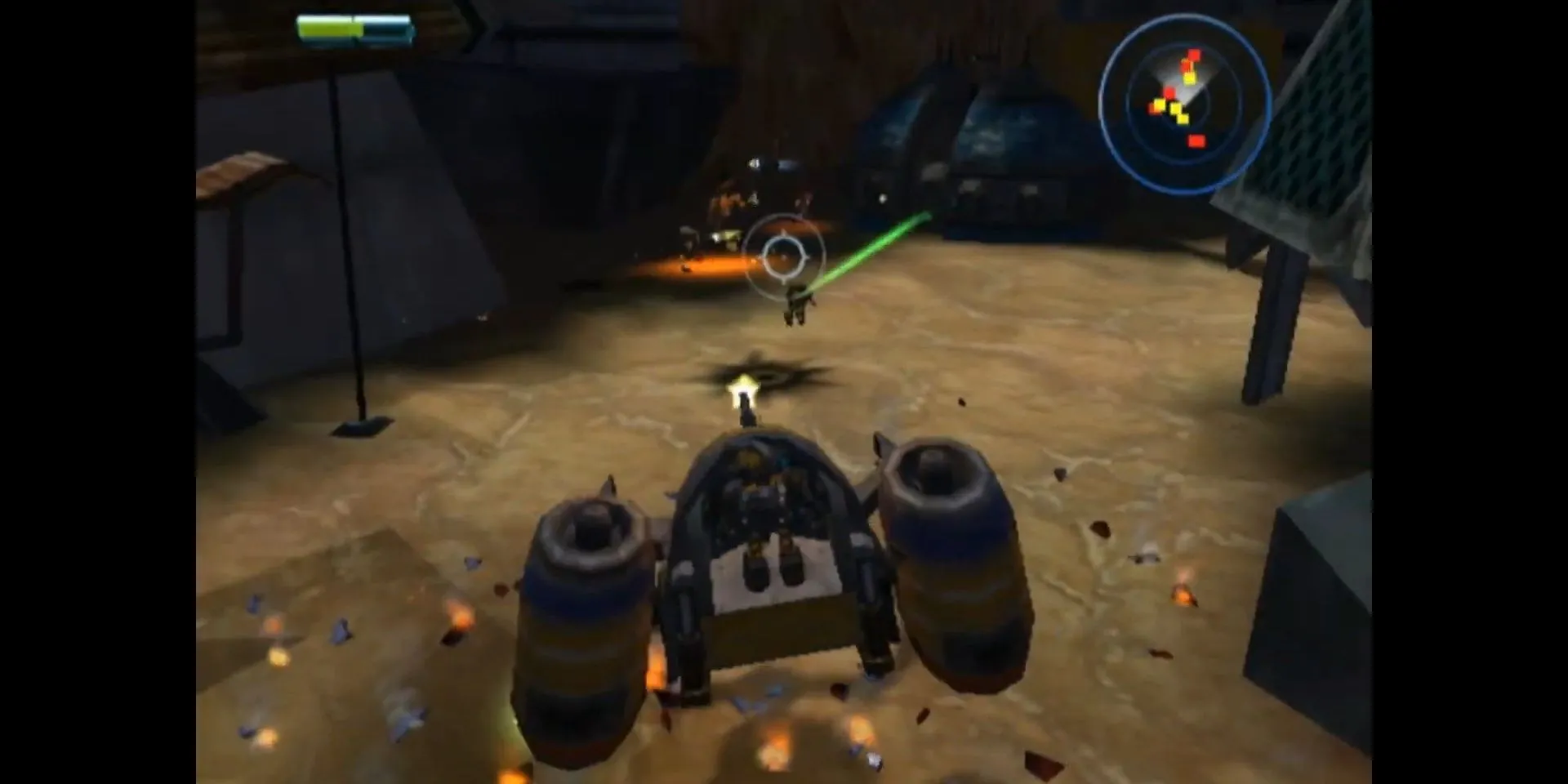 Glitch rides a vehicle in Metal Arms: Glitch in the System