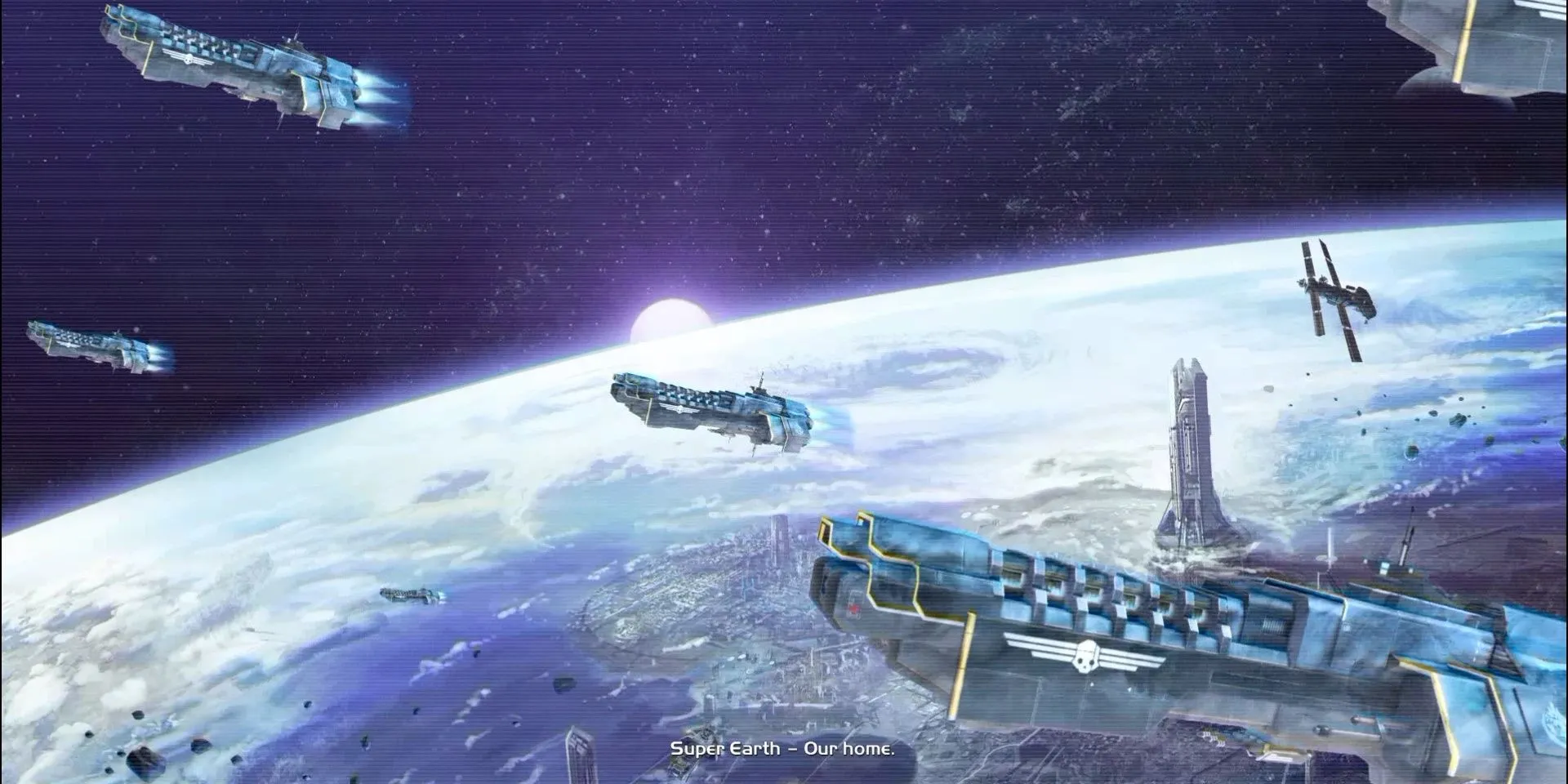 Góc nhìn toàn cảnh Super Earth từ không gian trong Helldivers