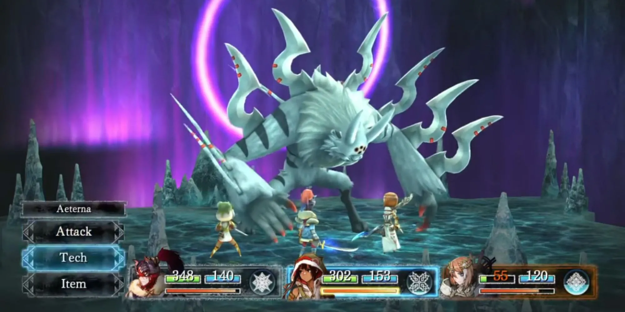 Hệ thống chiến đấu ATB trong I Am Setsuna gợi nhớ Chrono Trigger với các đòn phối hợp