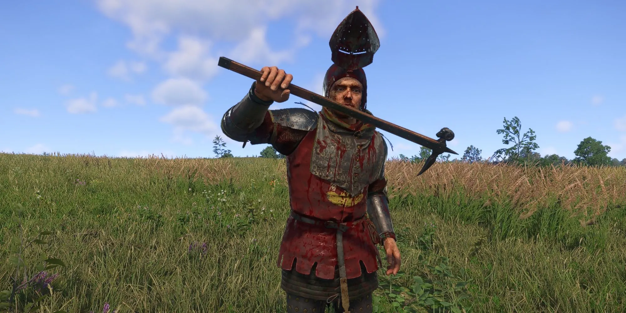 Henry cầm Búa Đầu Cừu trong Kingdom Come Deliverance 2