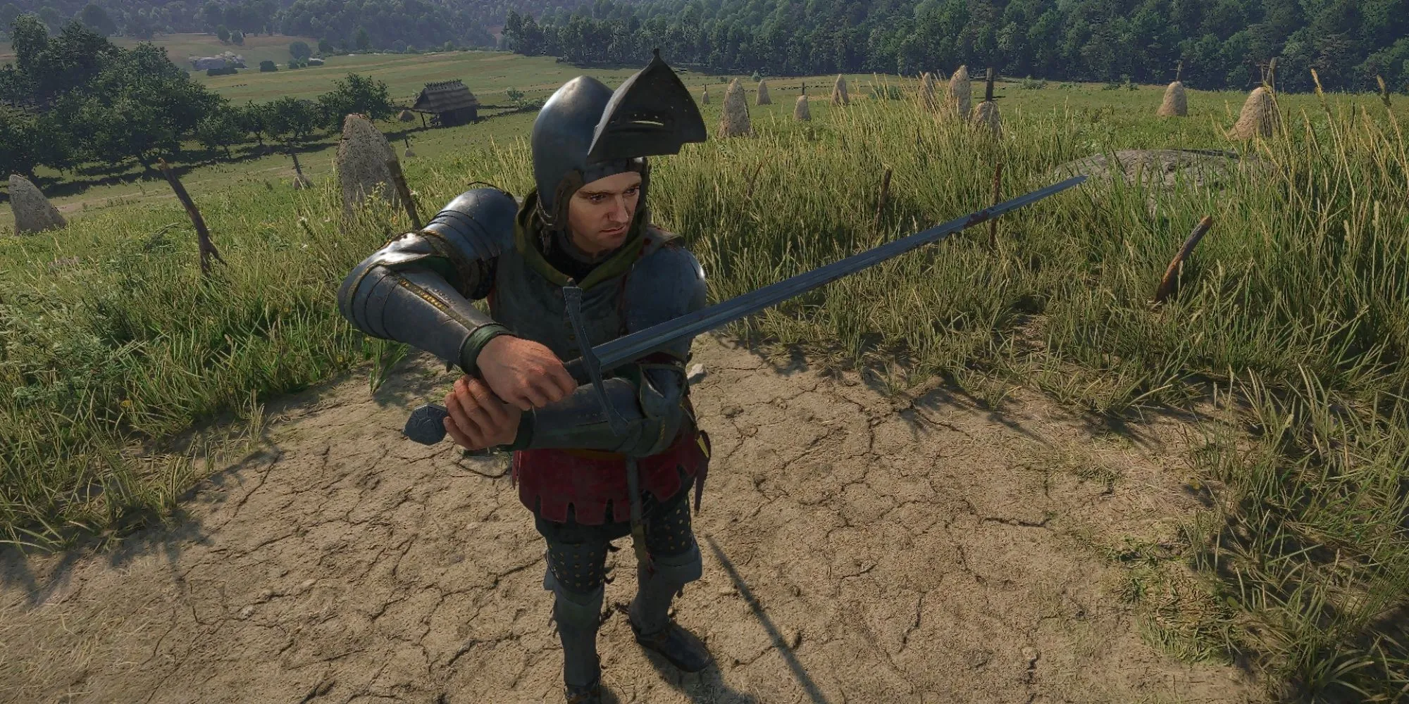Henry cầm Kiếm của Radzig Kobyla Được Rèn Lại trong Kingdom Come Deliverance 2