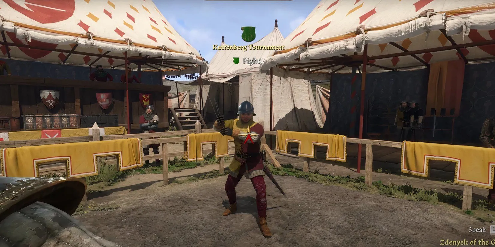 Henry chiến đấu tay đôi với đối thủ tại giải đấu Kuttenberg trong Kingdom Come Deliverance 2