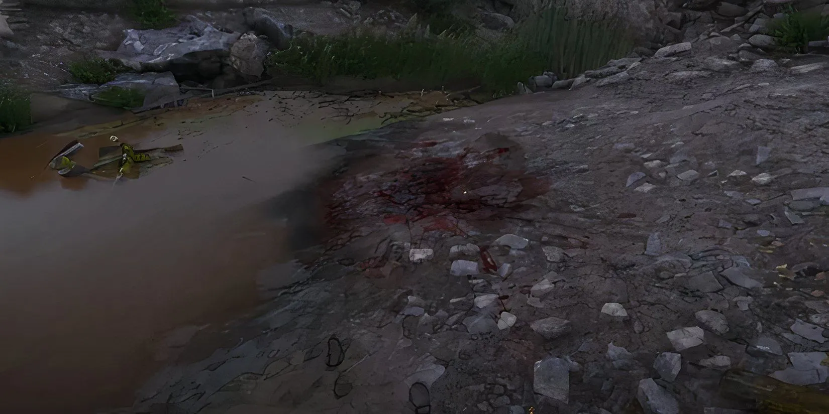 Hiện trường vụ án mạng của Alice gần một cái ao nhỏ trong Kingdom Come Deliverance 2