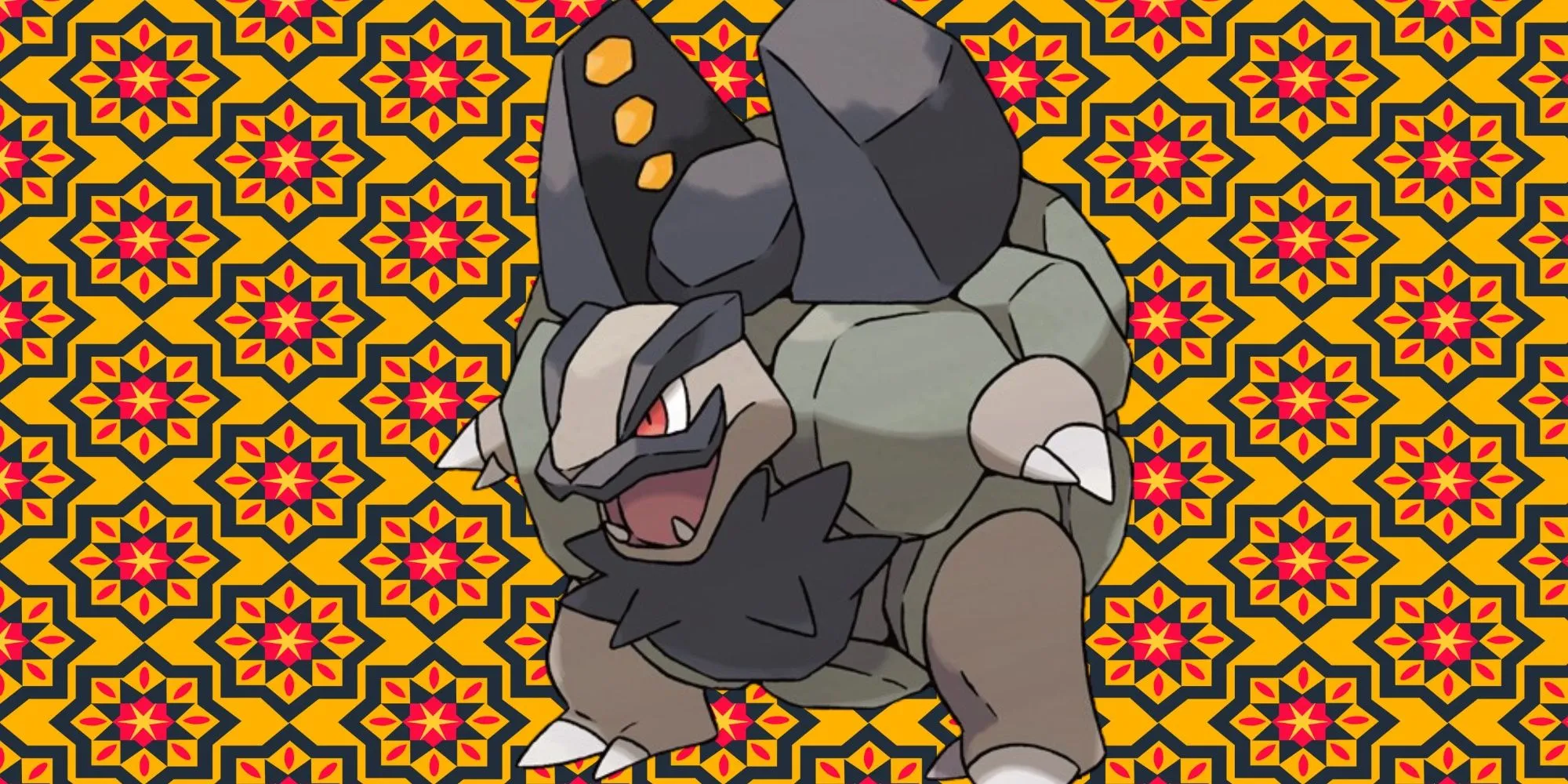 Hình ảnh Alolan Golem với khẩu pháo đá nam châm trên lưng và bộ ria ấn tượng