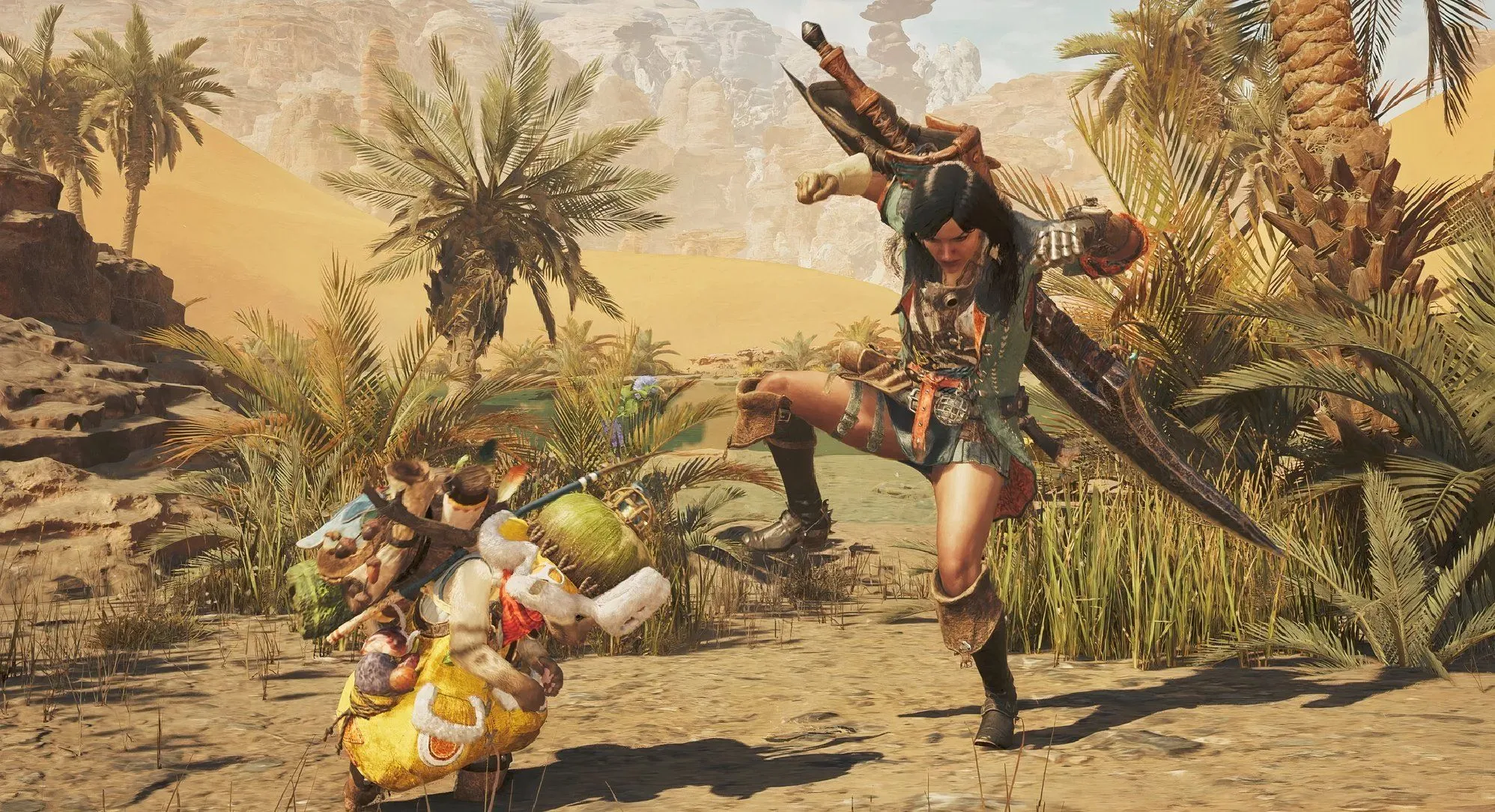 Hình ảnh các thợ săn trong Monster Hunter Wilds đang đối mặt với thử thách
