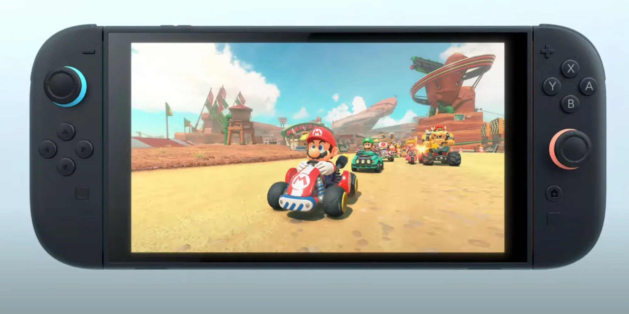 Hình ảnh concept Mario Kart trên Nintendo Switch 2 thể hiện tiềm năng đồ họa nâng cấp