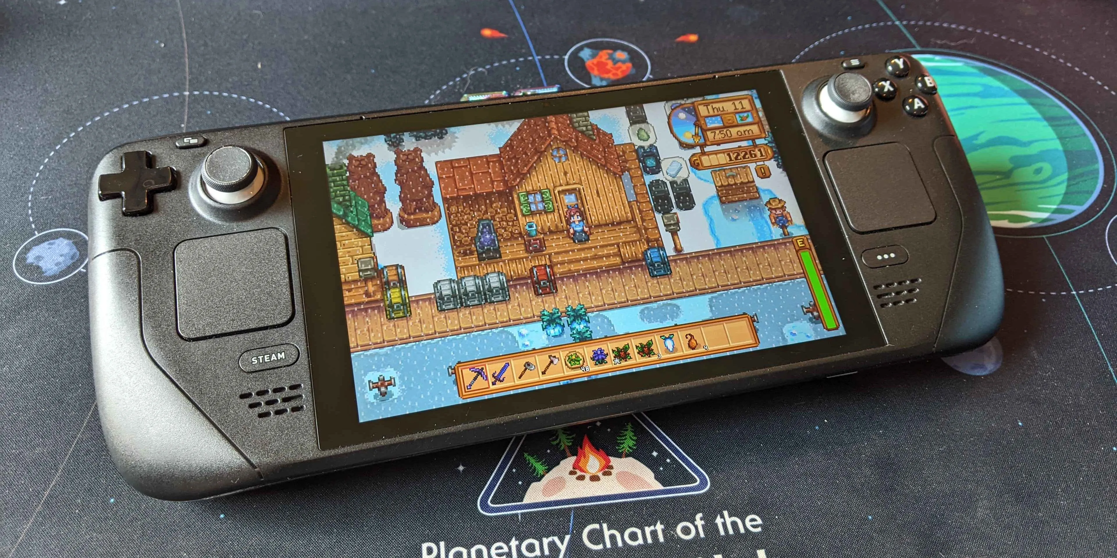 Hình ảnh game indie Stardew Valley đang chạy mượt mà trên thiết bị Steam Deck