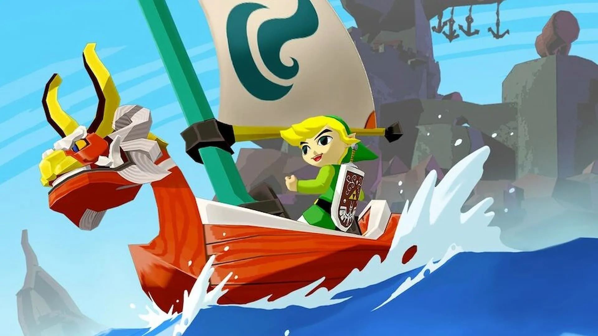 Hình ảnh Link trên chiếc thuyền King of Red Lions trong game The Legend of Zelda Wind Waker, có khả năng xuất hiện trên Nintendo Switch 2.