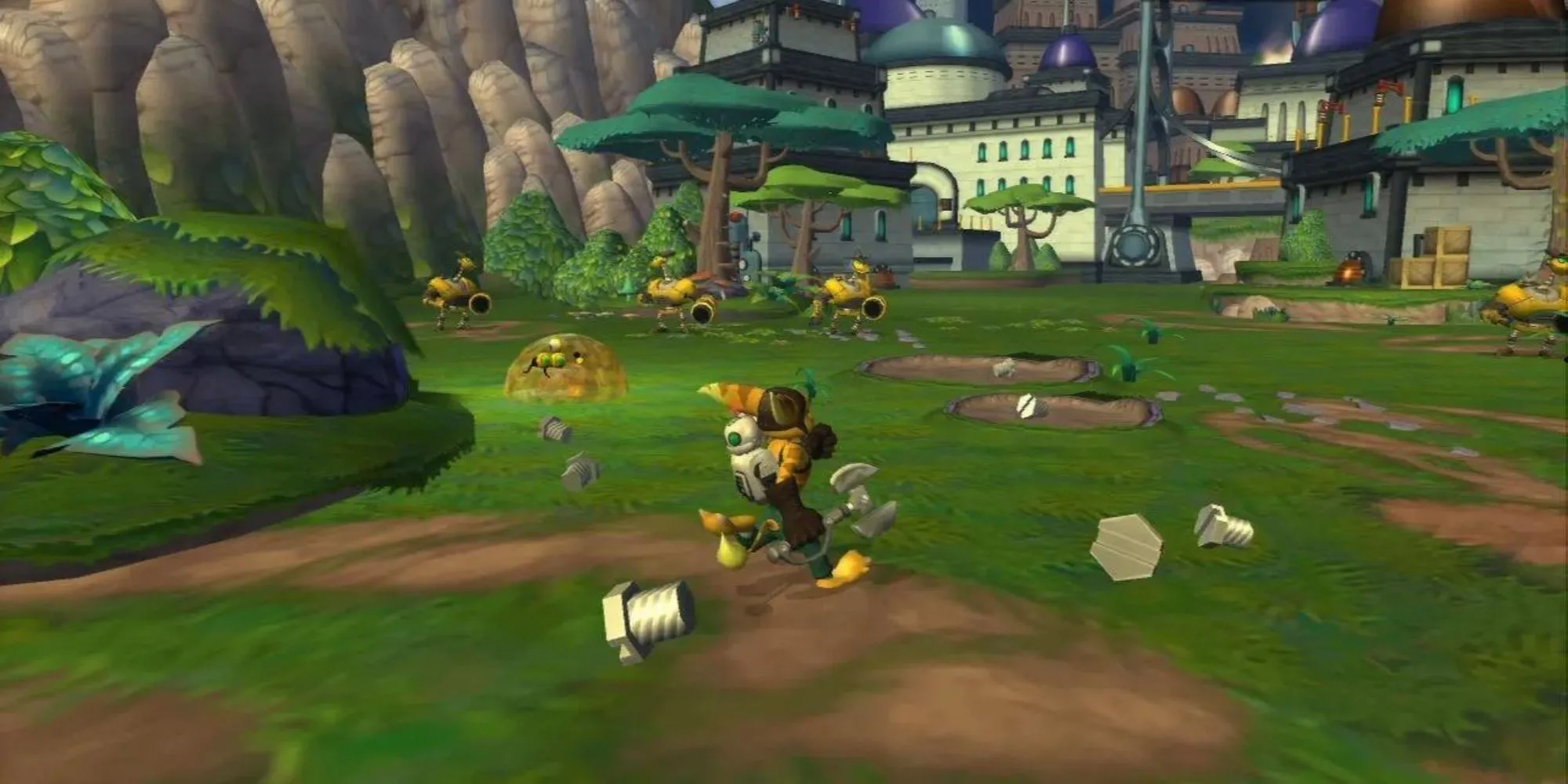 Hình ảnh Ratchet và Clank trong game trên PS2