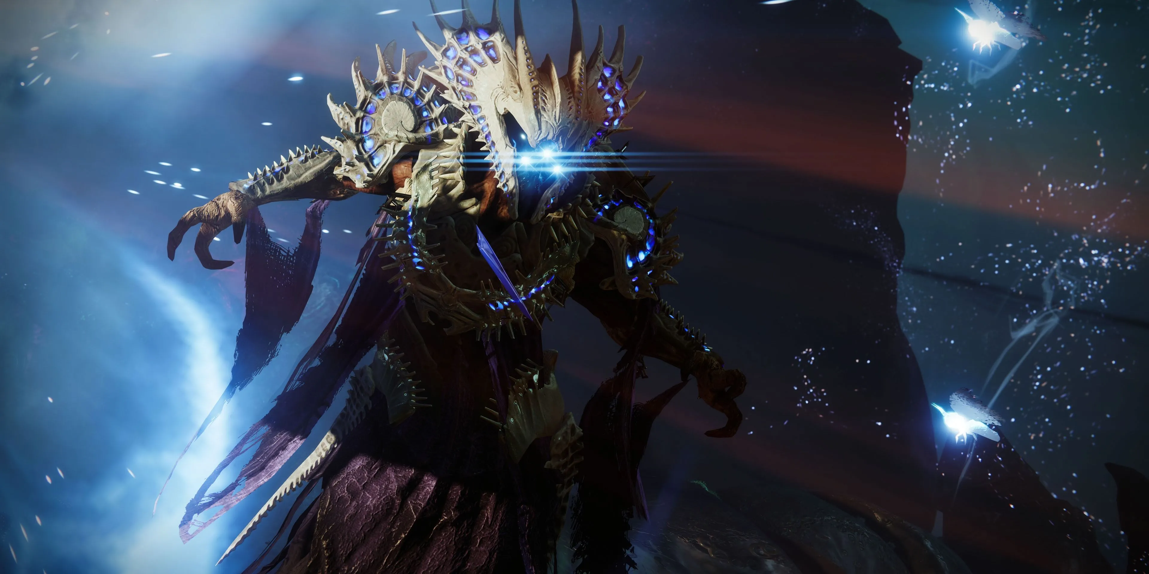 Hình ảnh tổng quan về Encounter cuối cùng với boss Simmumah Ur-Nokru và xác Oryx trong Destiny 2 Dungeon Ghosts of the Deep