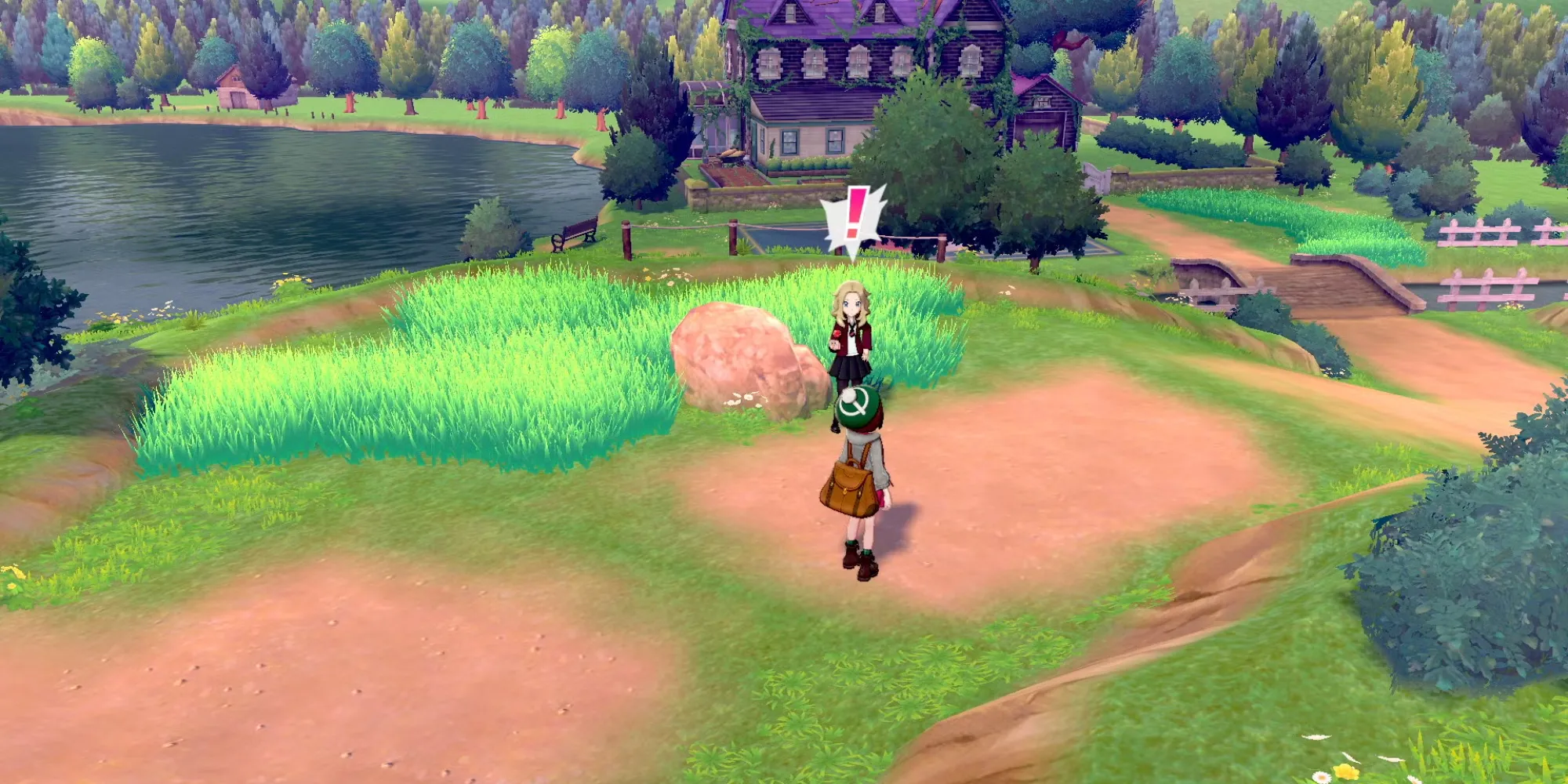 Huấn luyện viên khám phá một tuyến đường trong Pokemon Sword and Shield