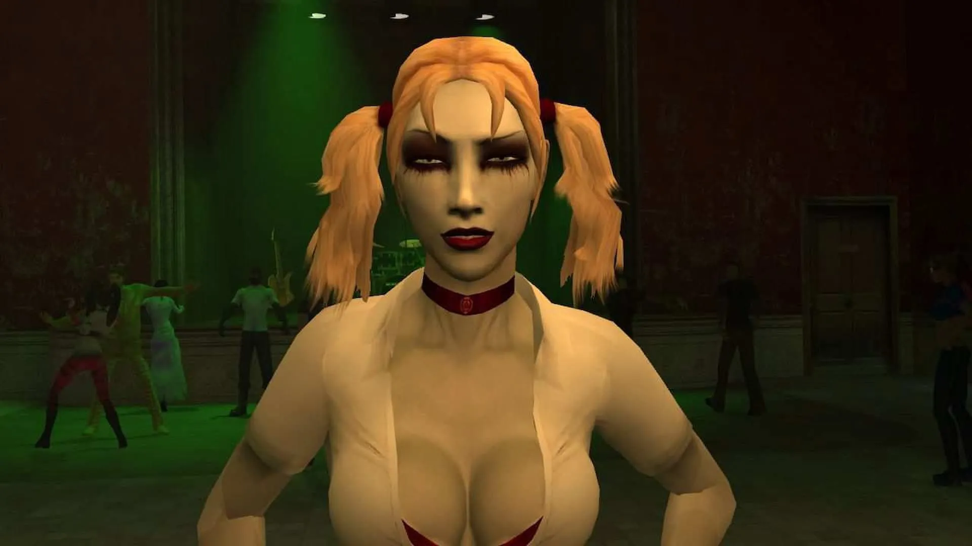 Jeanette Malkavian tại Asylum, một trong những địa điểm đáng nhớ trong Vampire The Masquerade Bloodlines.