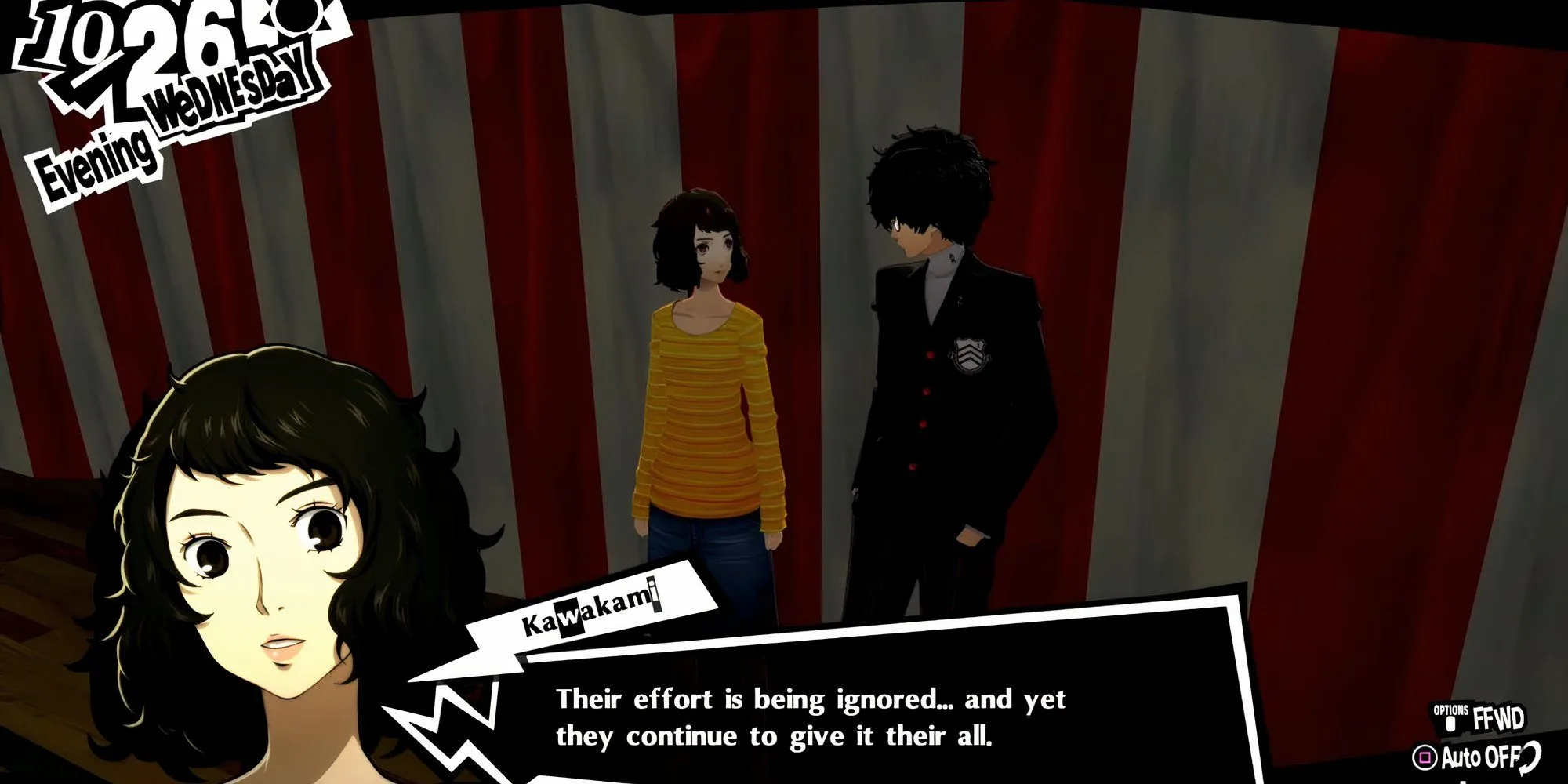 Joker và Kawakami cùng nhau tham dự Lễ hội trường Shujin trong Persona 5 Royal