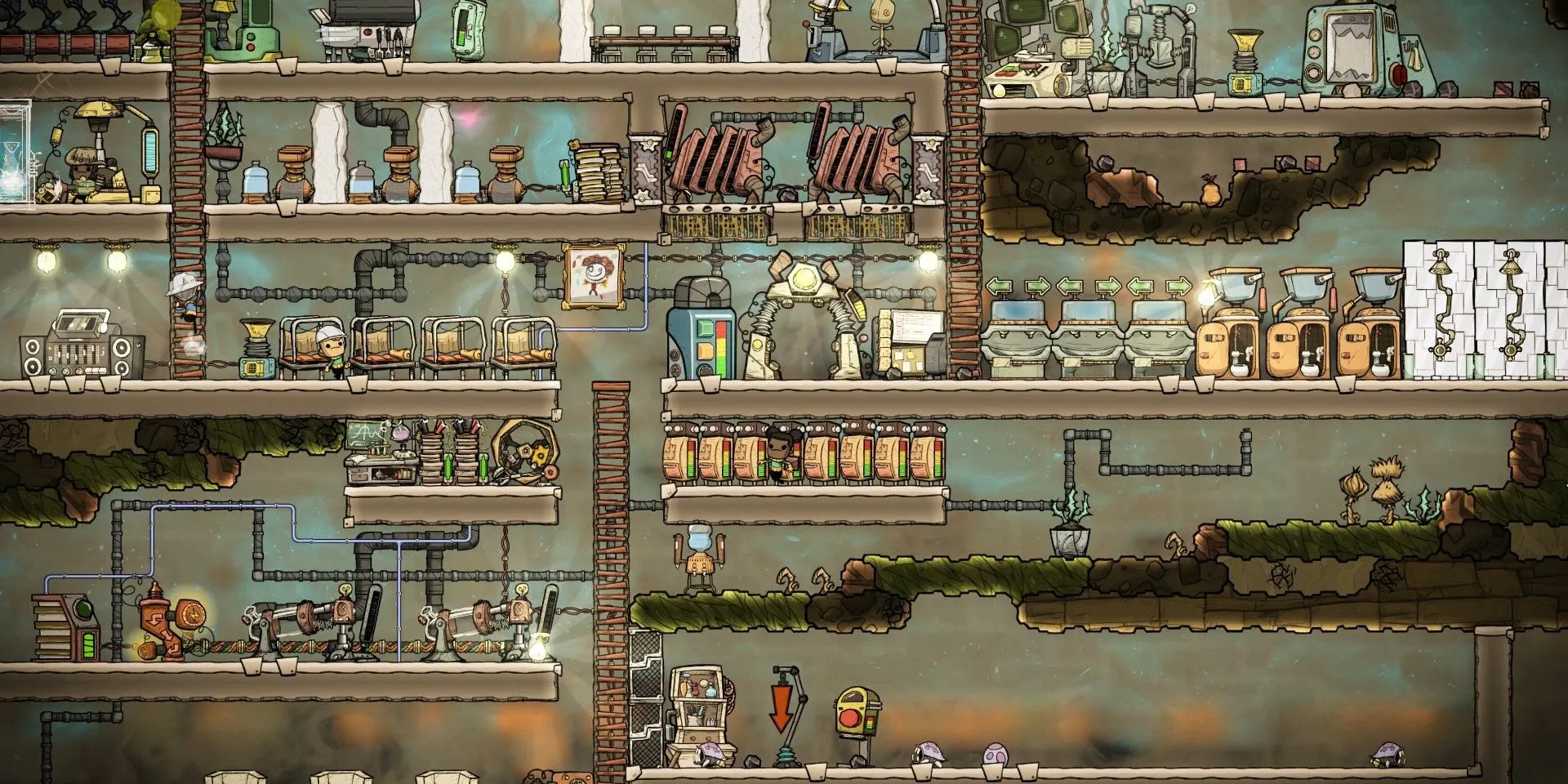 Khu thuộc địa với hệ thống phức tạp trong Oxygen Not Included - game sinh tồn không gian