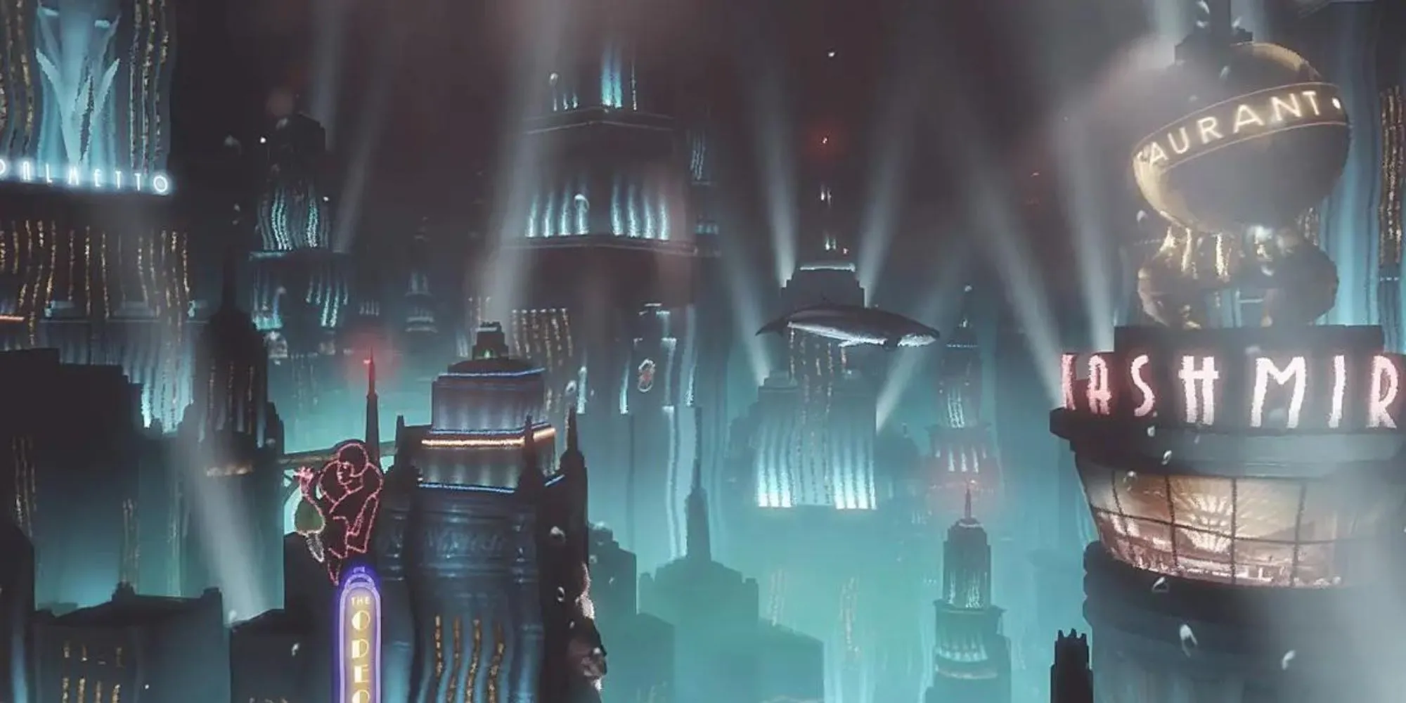 Khung cảnh thành phố dưới nước Rapture trong BioShock, một ví dụ điển hình về game thay đổi lịch sử với bối cảnh độc đáo