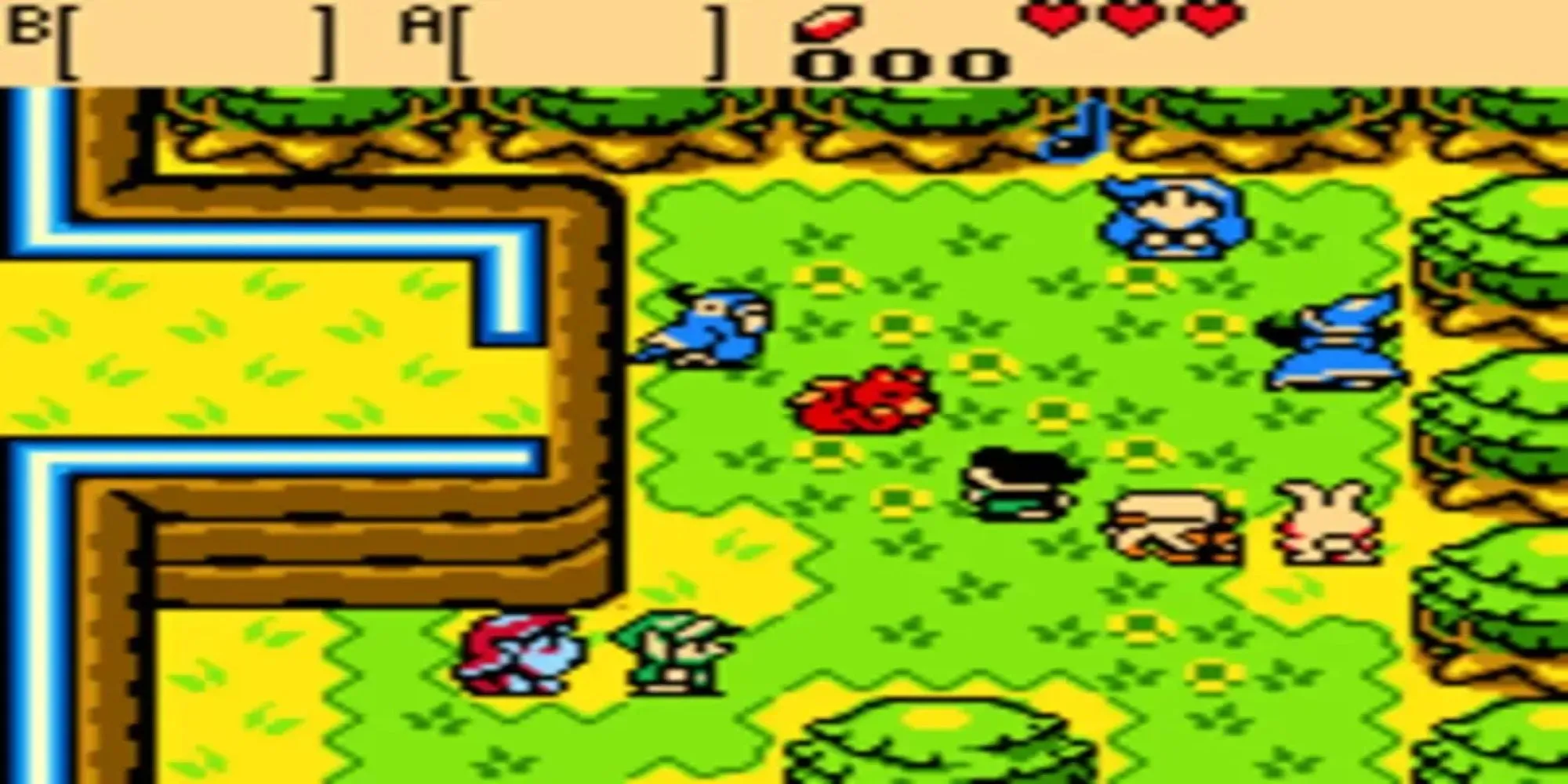 Legend of Zelda Oracle of Ages screenshot - Link đứng trong cảnh rừng rậm