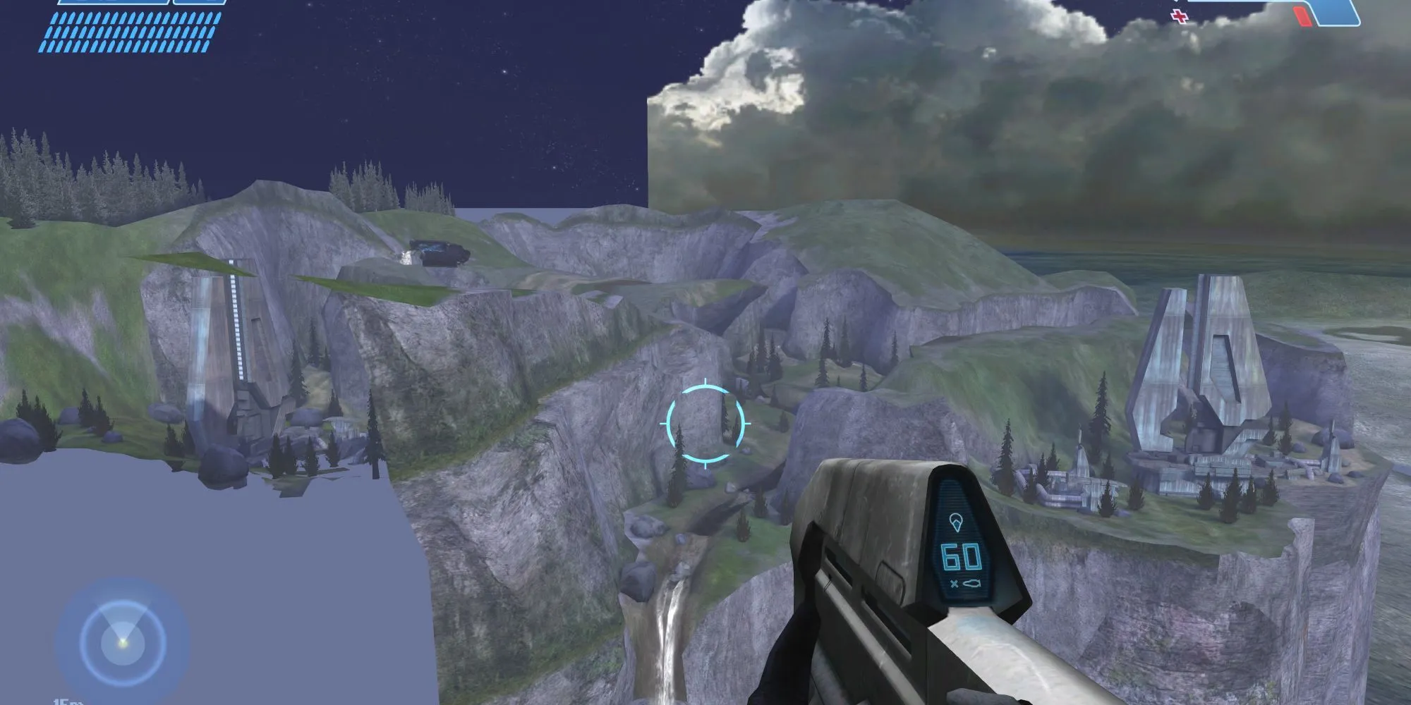 Master Chief trong Halo 2 Master Chief Collection với lỗi nhìn xuyên map khi bay bằng Acrophobia