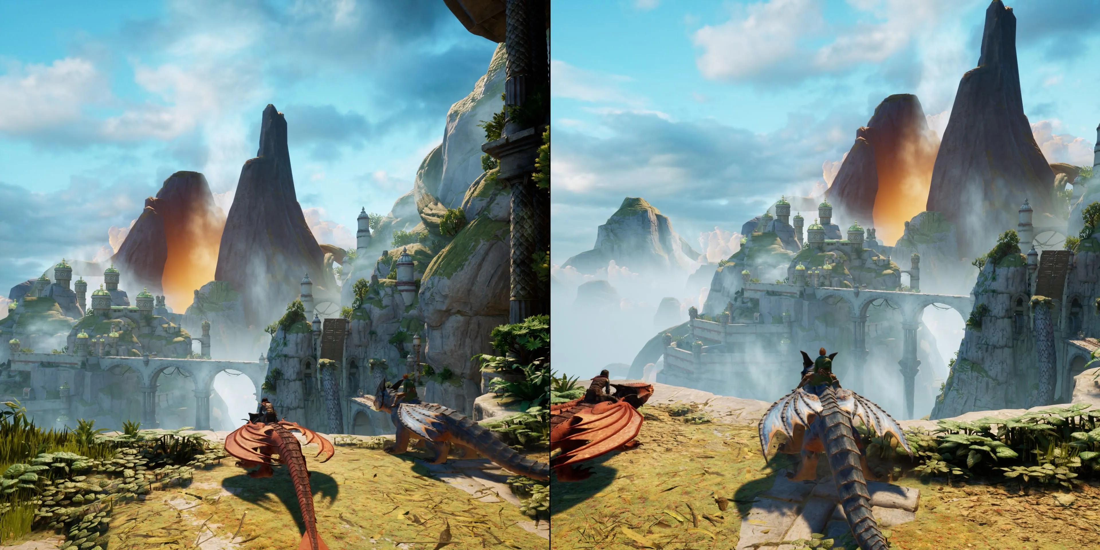 Mio và Zoe cưỡi rồng trong Rise of the Dragon Realm - Split Fiction