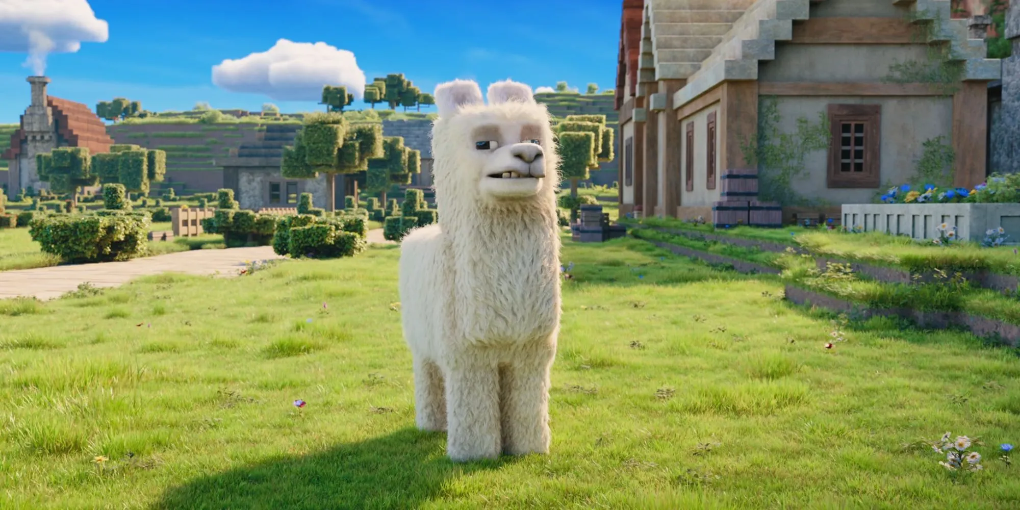 Một chú lạc đà không bướu CGI từ phim Minecraft
