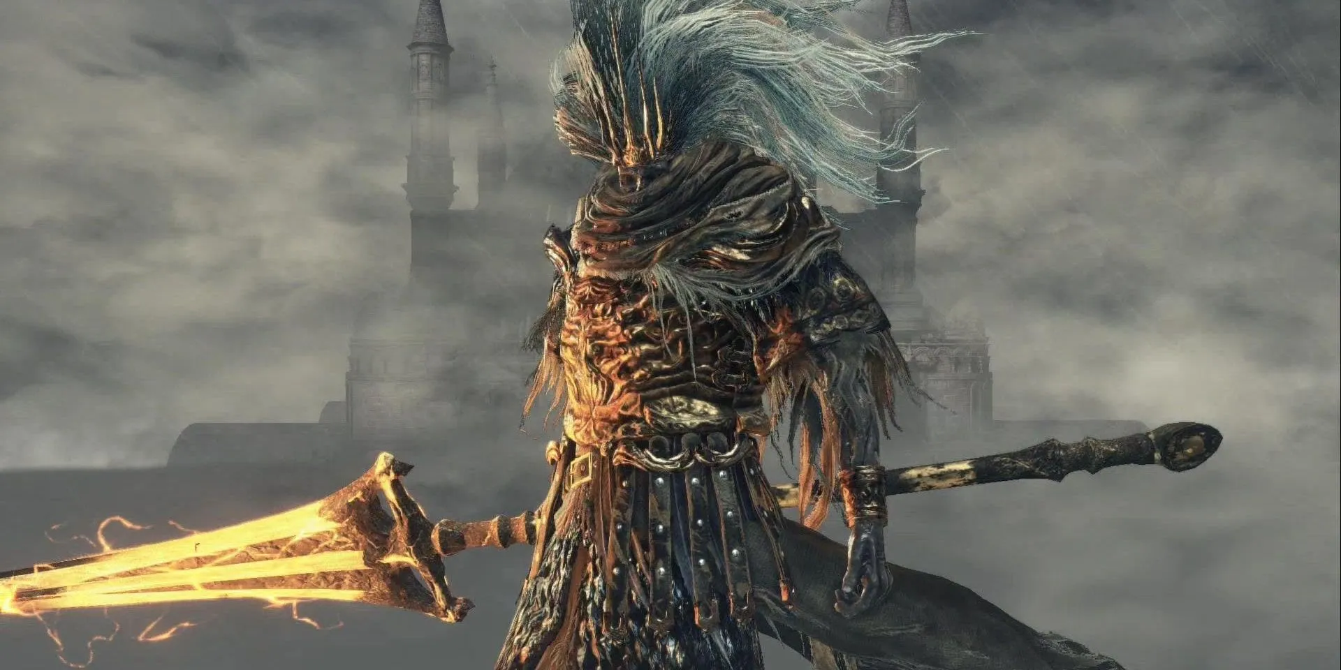 Nameless King truyền sấm sét vào vũ khí sau khi rồng của hắn bị hạ gục trong Dark Souls 3