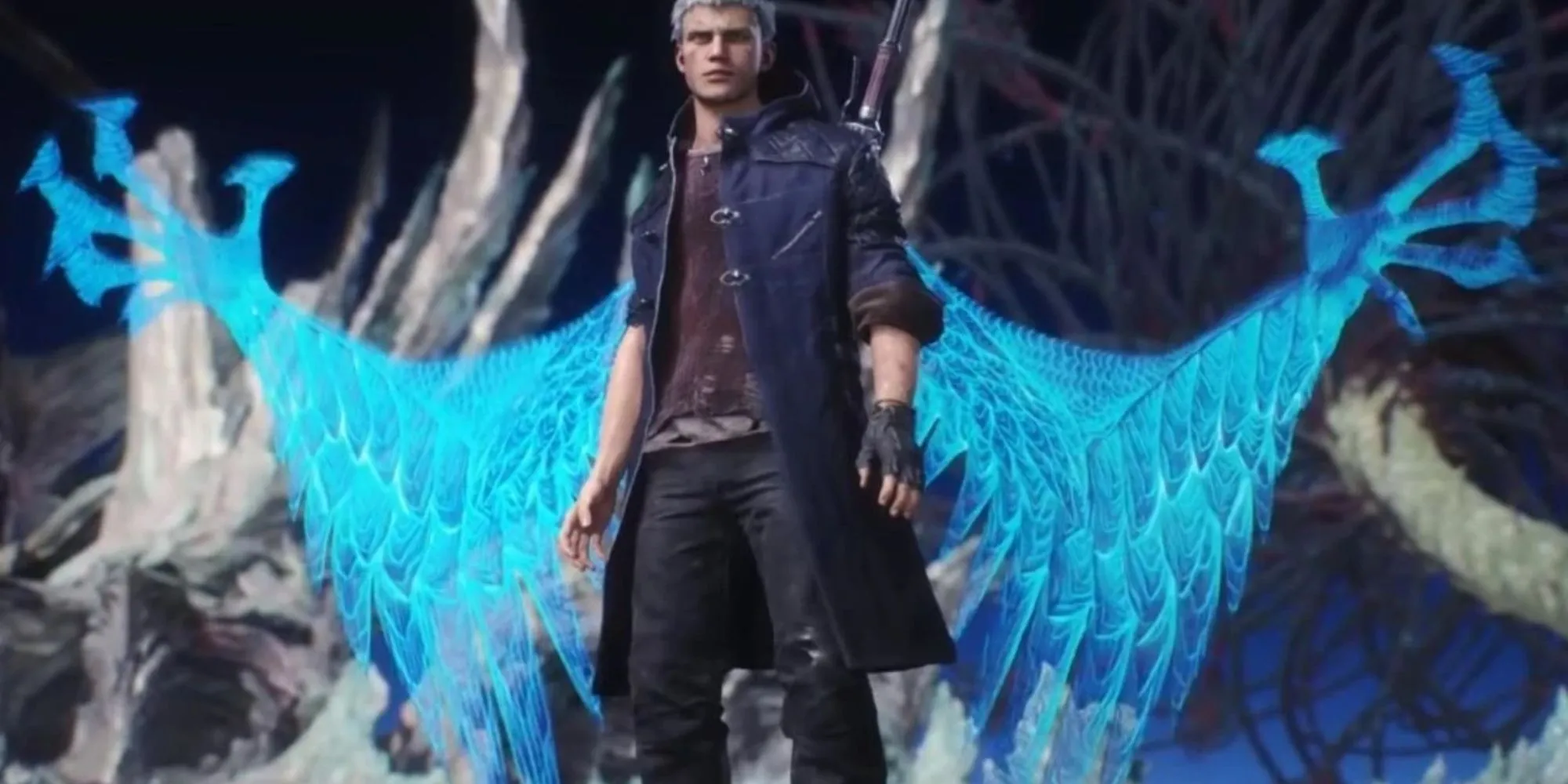Nero sử dụng Tay Quỷ (Devil Bringer) để vật ngã kẻ địch trong Devil May Cry 5