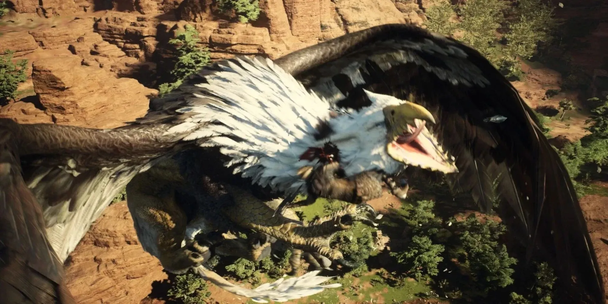 Nhân vật chính và các Pawn đối mặt với quái vật trong Dragon's Dogma 2