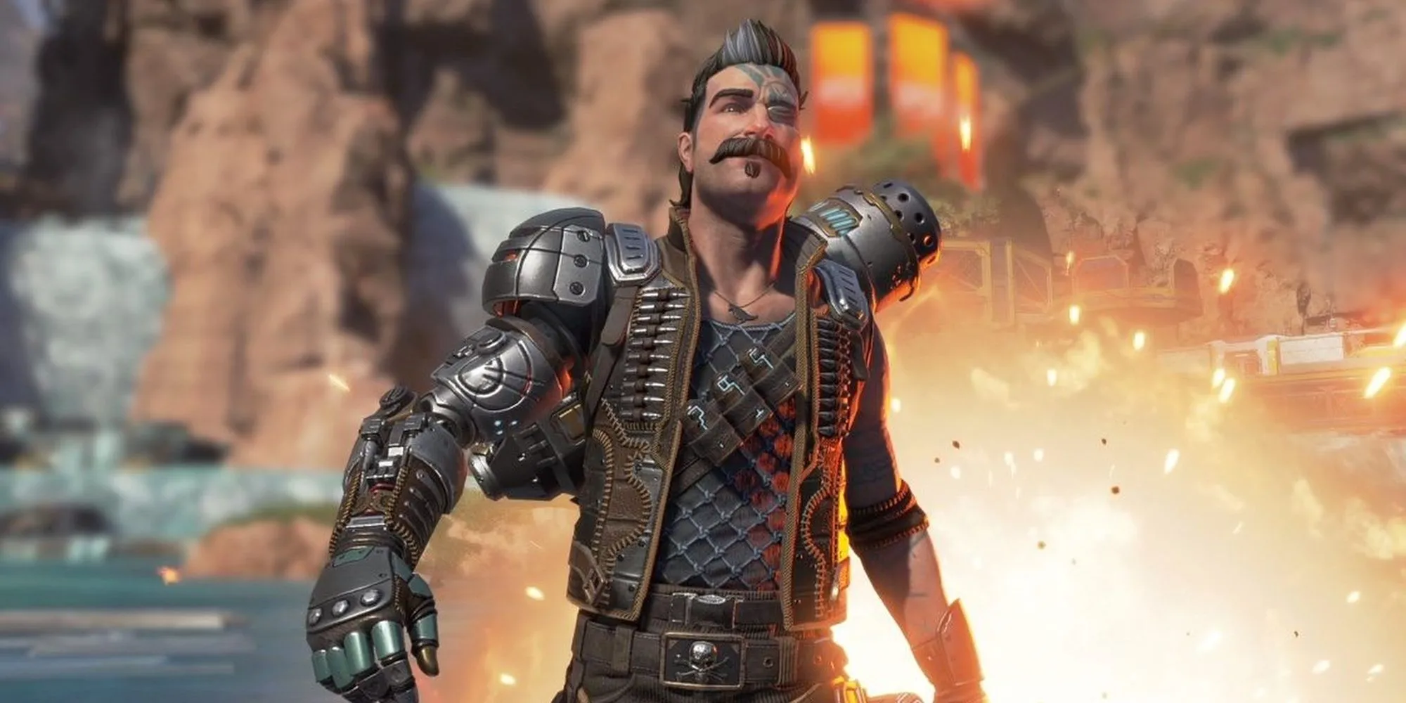 nhân vật fuse trong apex legends đi ra từ vụ nổ