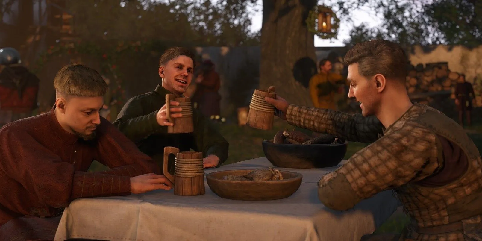 Nhân vật Henry đang uống rượu trong một quán trọ của Kingdom Come Deliverance 2, thể hiện chi tiết đời sống Trung Cổ.