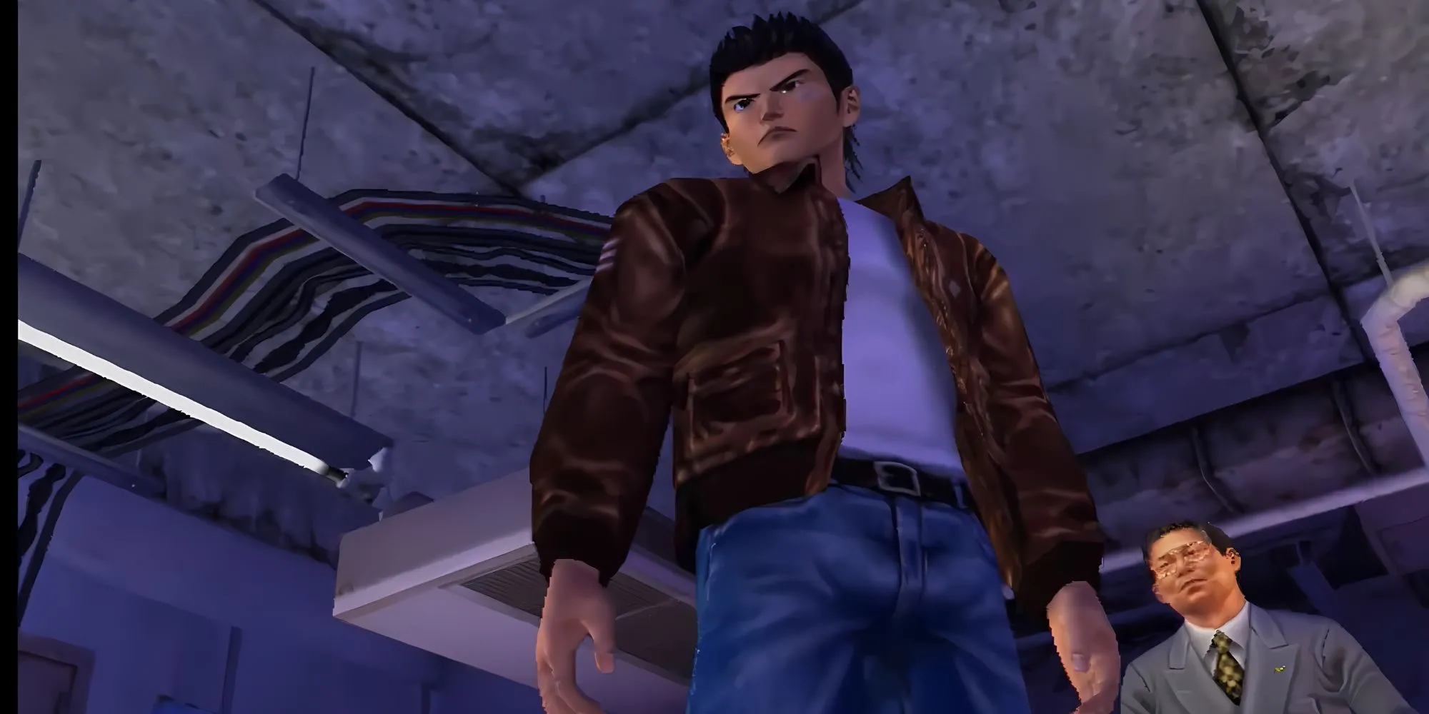Nhân vật Ryo Hazuki nói chuyện với người dân trong thị trấn Yokosuka mô phỏng thực tế của Shenmue